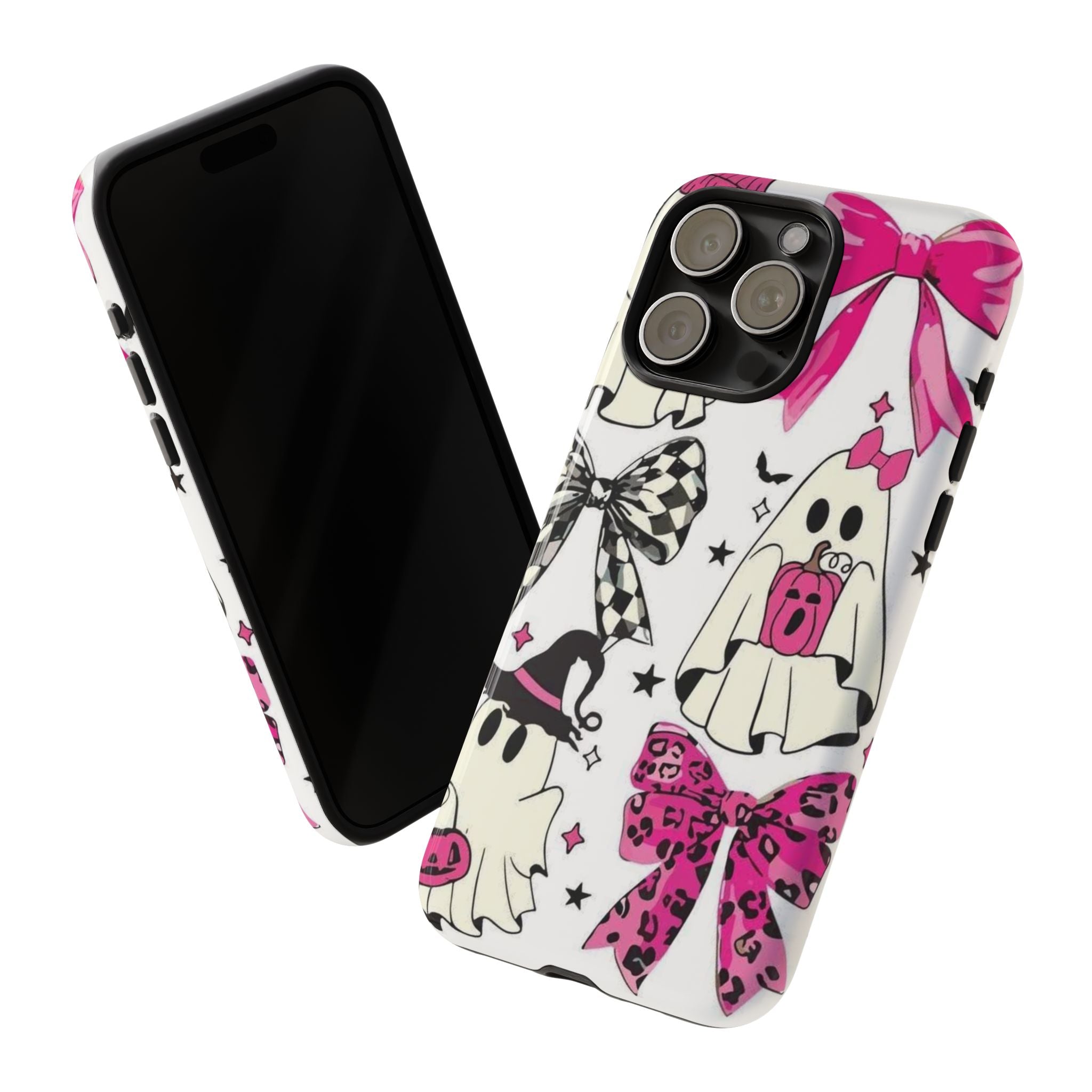 Phone Case | Cute Pink Ghosts & Bows Halloween Pattern