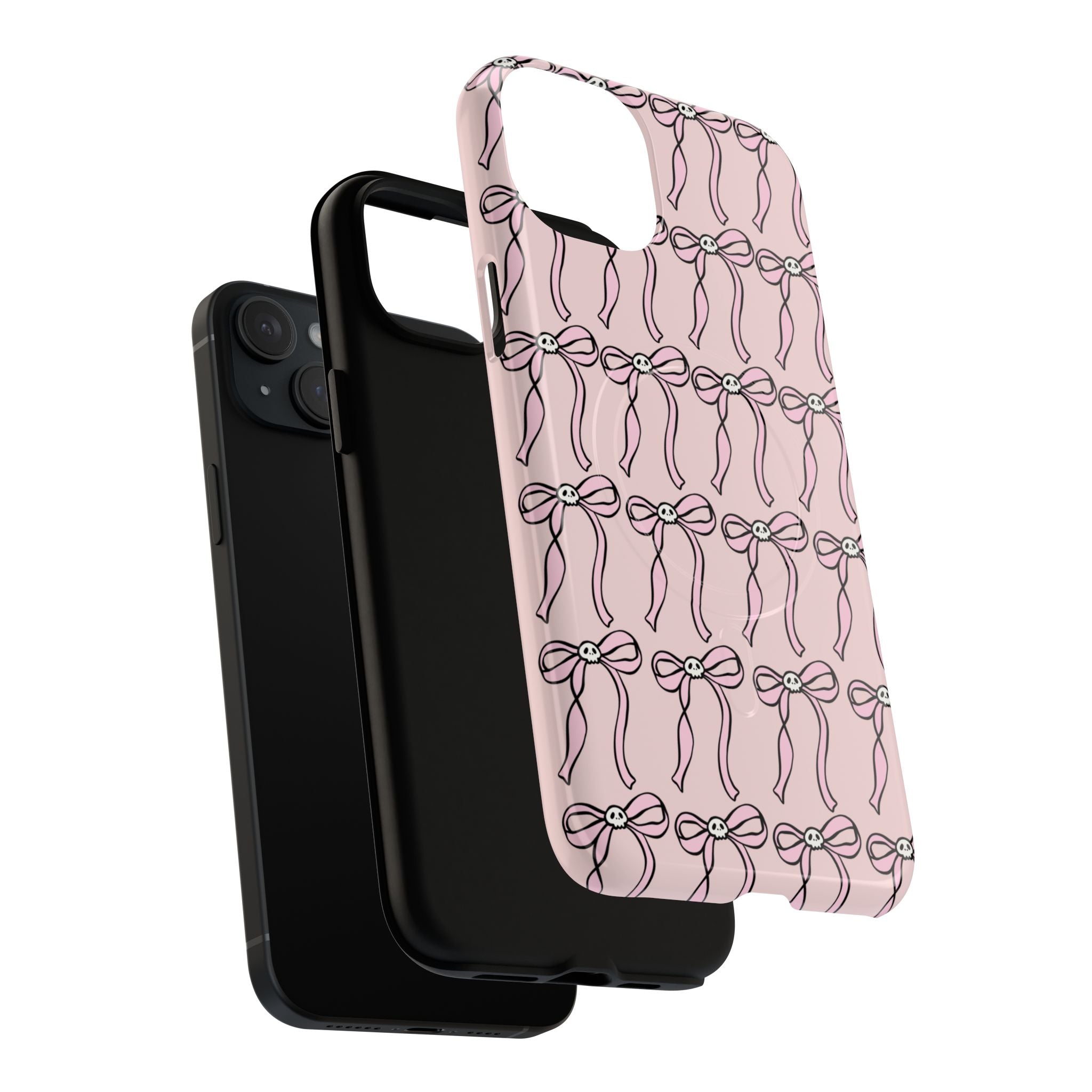 Magnetic Phone Case | Pink Skull Bows