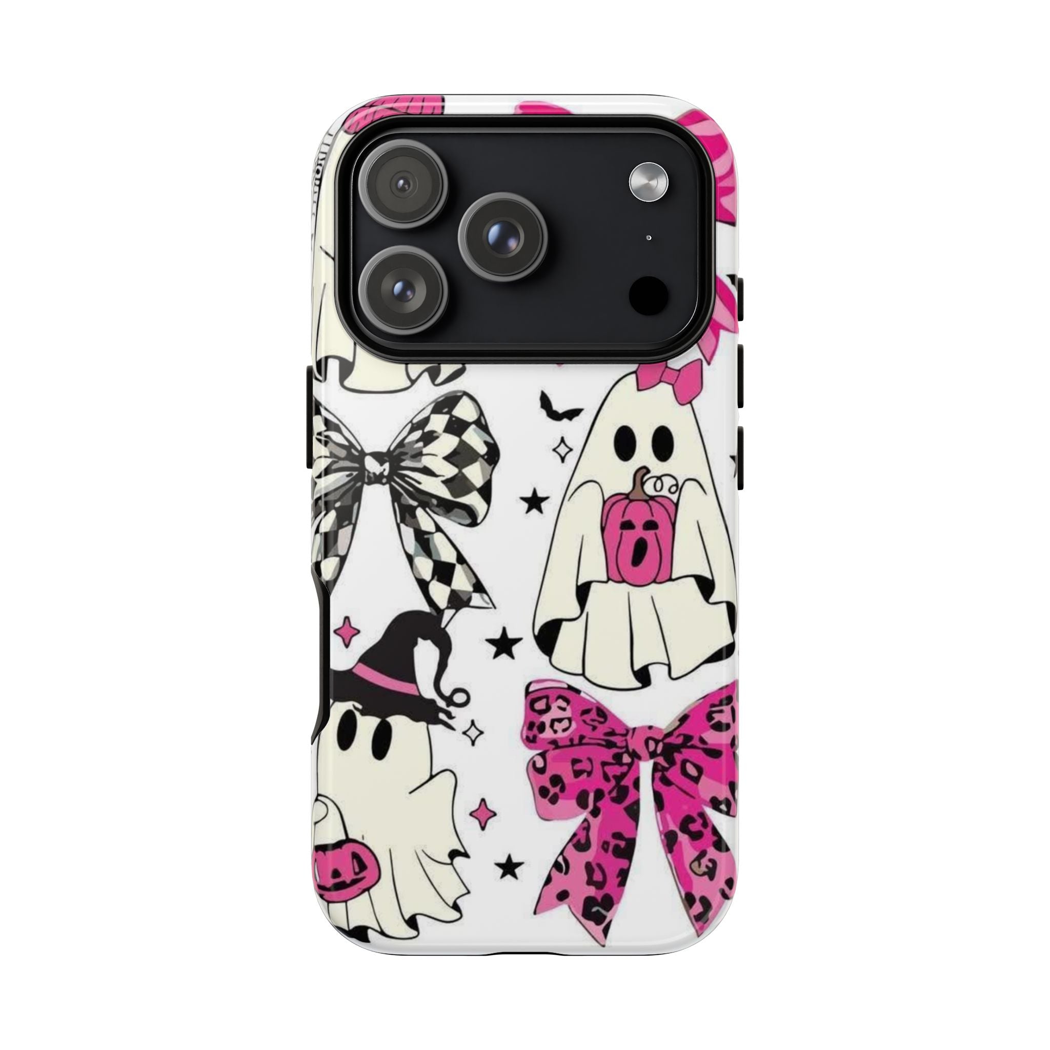 Phone Case | Cute Pink Ghosts & Bows Halloween Pattern