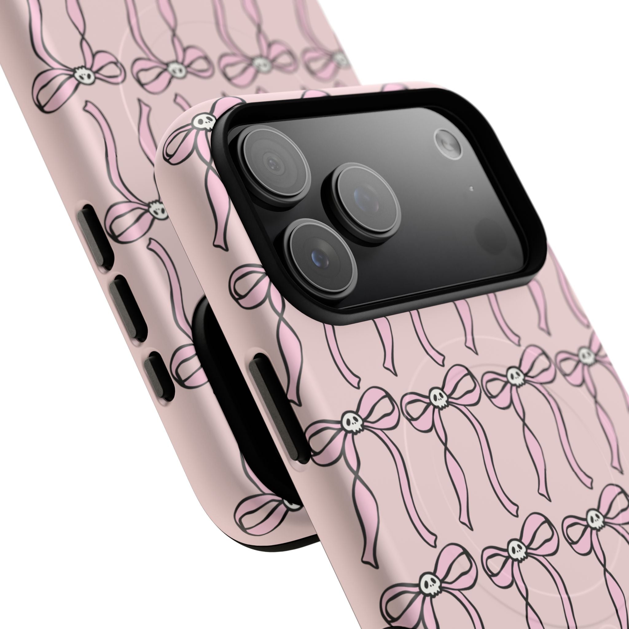 Magnetic Phone Case | Pink Skull Bows