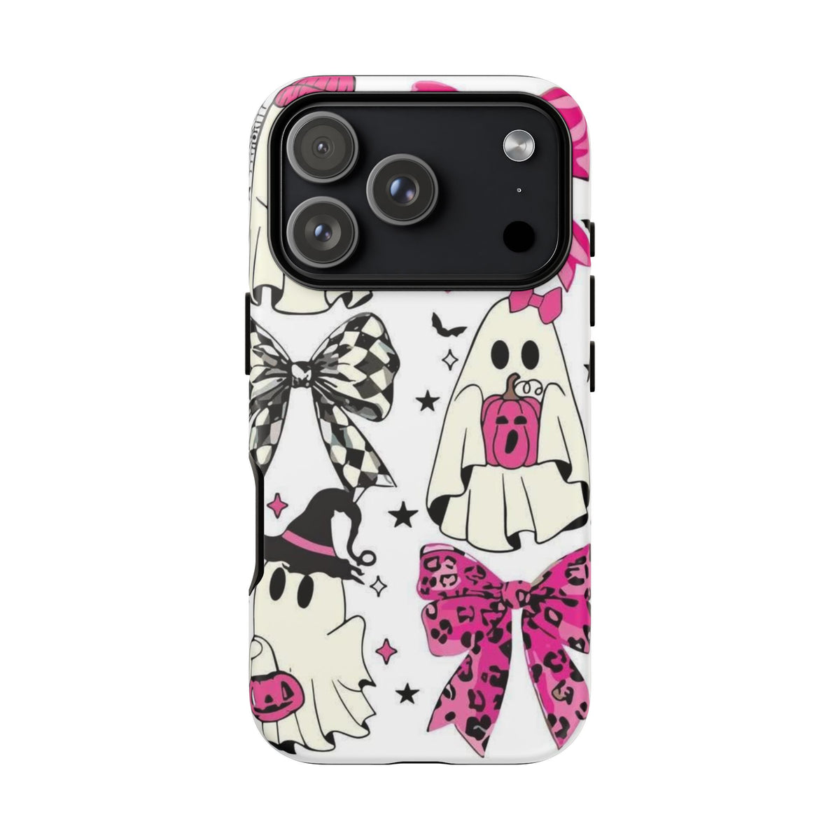 Phone Case | Cute Pink Ghosts & Bows Halloween Pattern