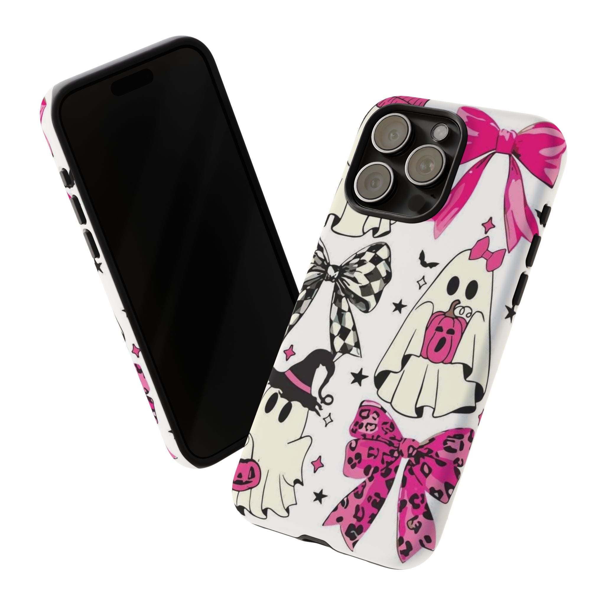 Phone Case | Cute Pink Ghosts & Bows Halloween Pattern