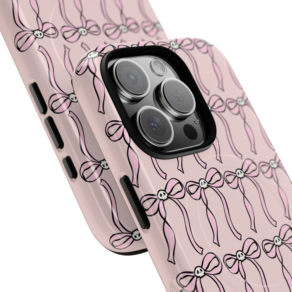 Magnetic Phone Case | Pink Skull Bows