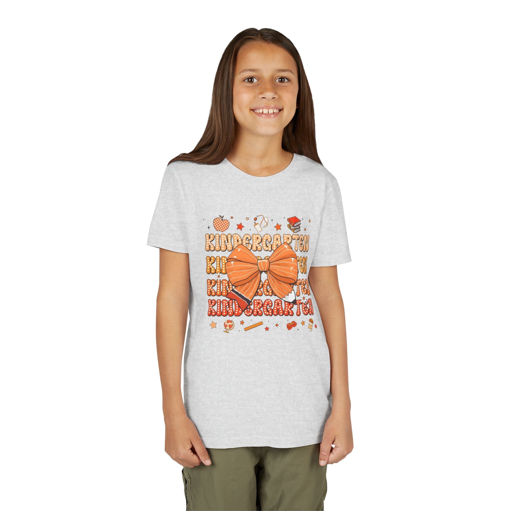 Kindergarten Youth T‑Shirt | Back-to-School Orange Bow Design