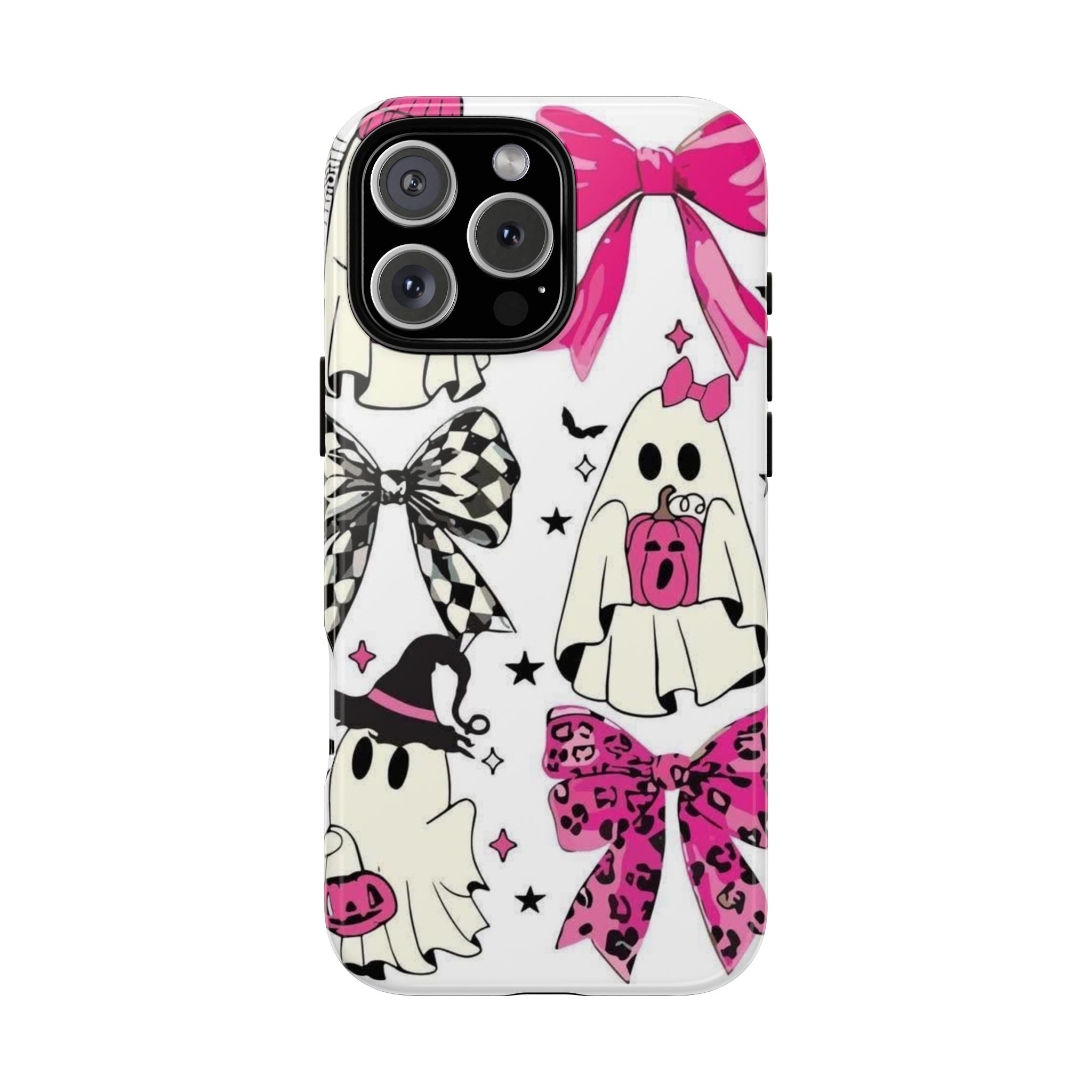 Phone Case | Cute Pink Ghosts & Bows Halloween Pattern