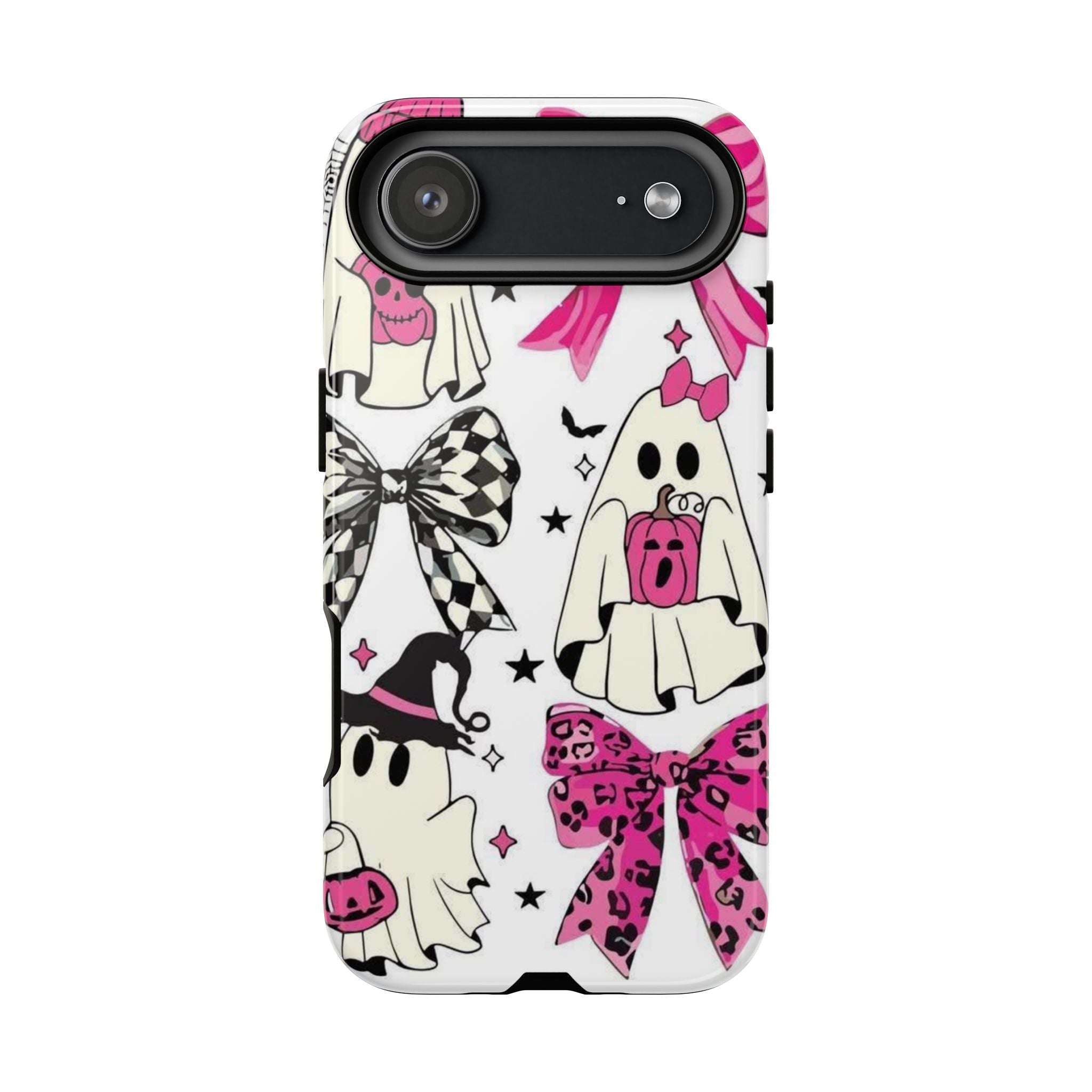 Phone Case | Cute Pink Ghosts & Bows Halloween Pattern