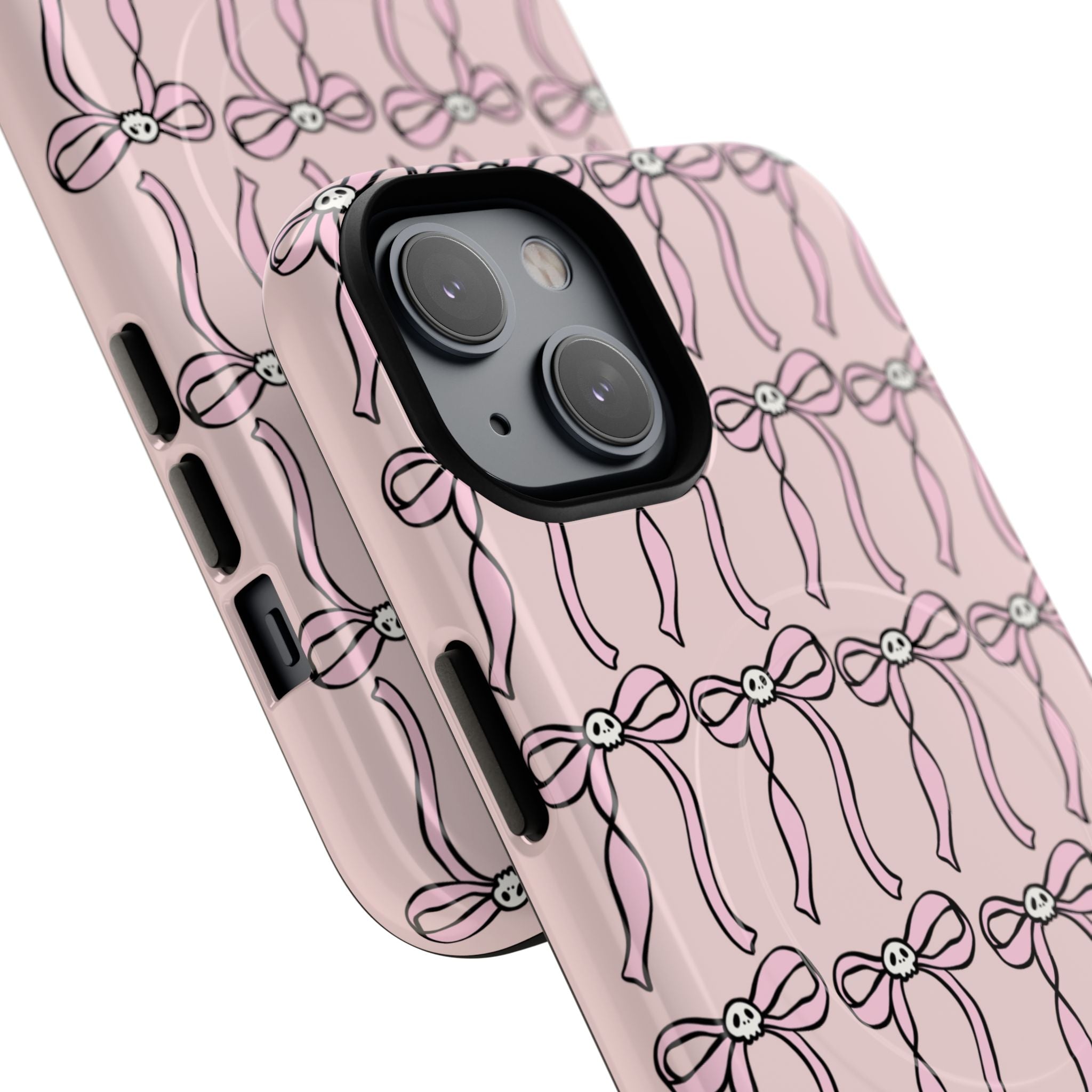 Magnetic Phone Case | Pink Skull Bows