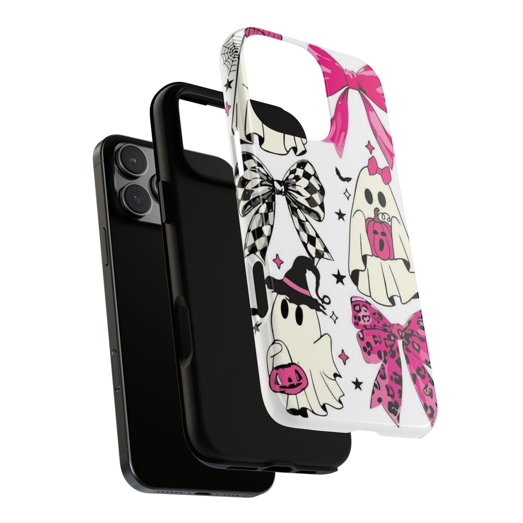 Phone Case | Cute Pink Ghosts & Bows Halloween Pattern