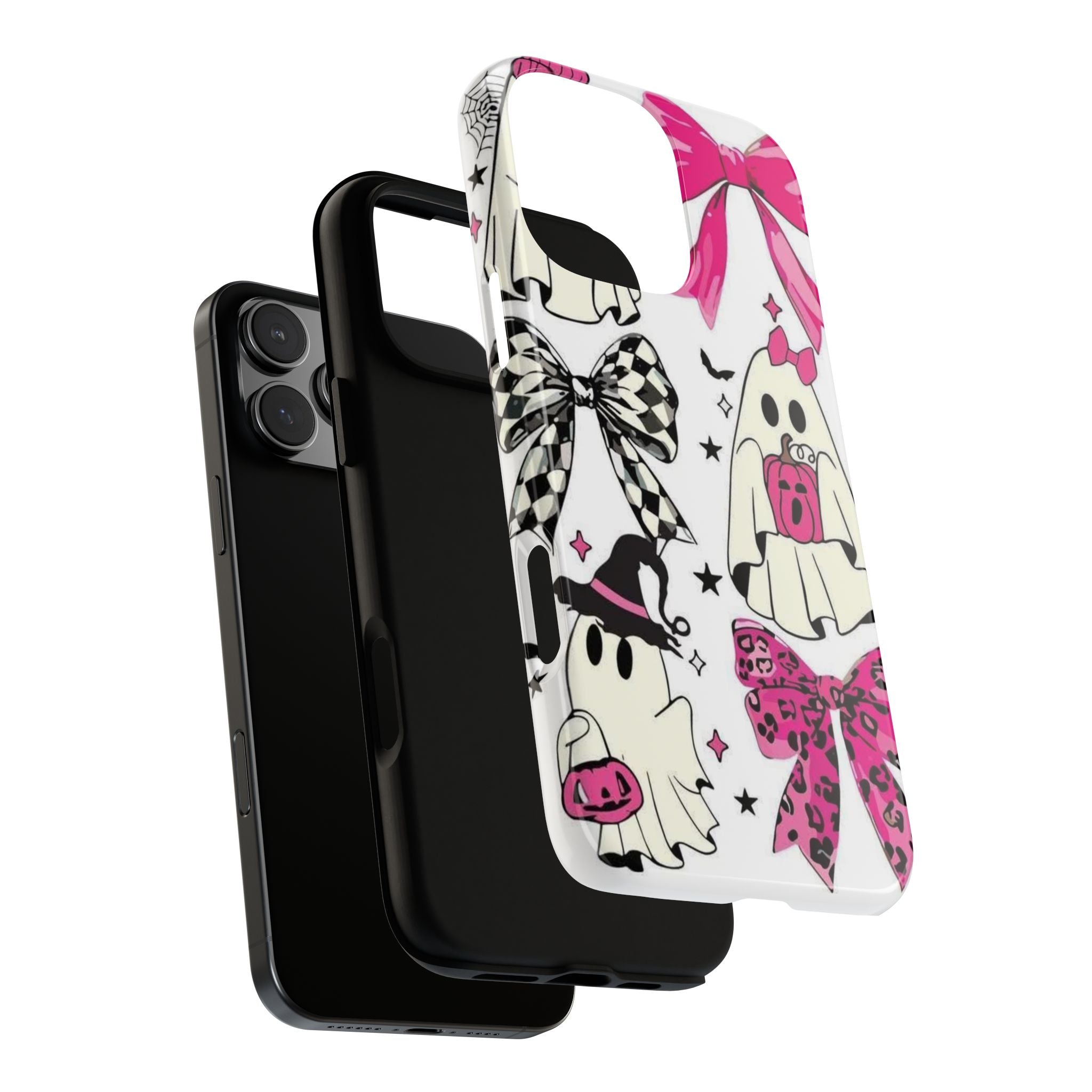 Phone Case | Cute Pink Ghosts & Bows Halloween Pattern