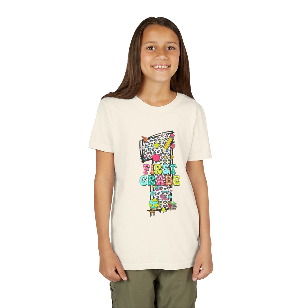 First Grade Number 1 Kids T-Shirt | Colorful Back-to-School Graphic Tee