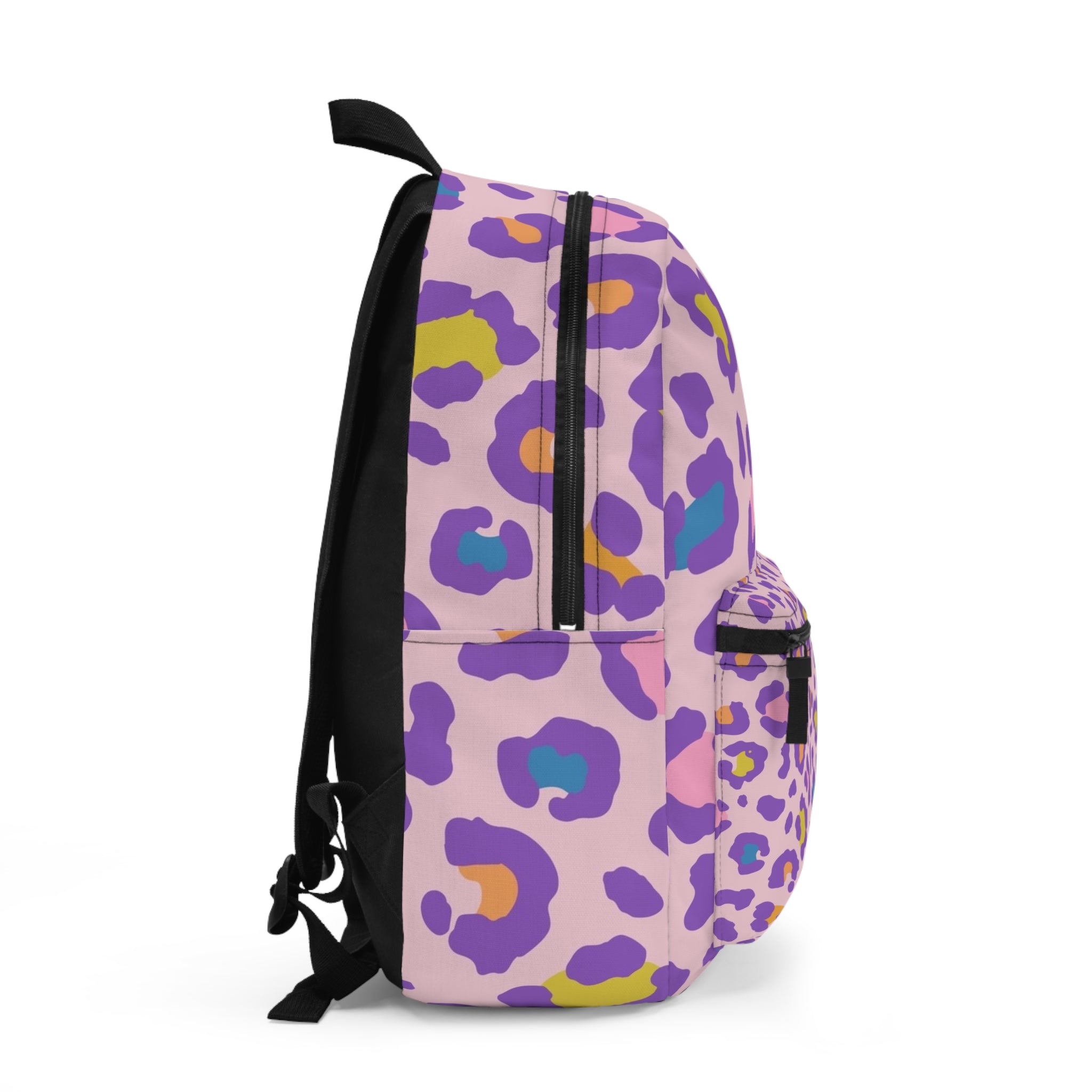 Pastel Leopard Print Backpack — Cute Purple Animal Print School Bag