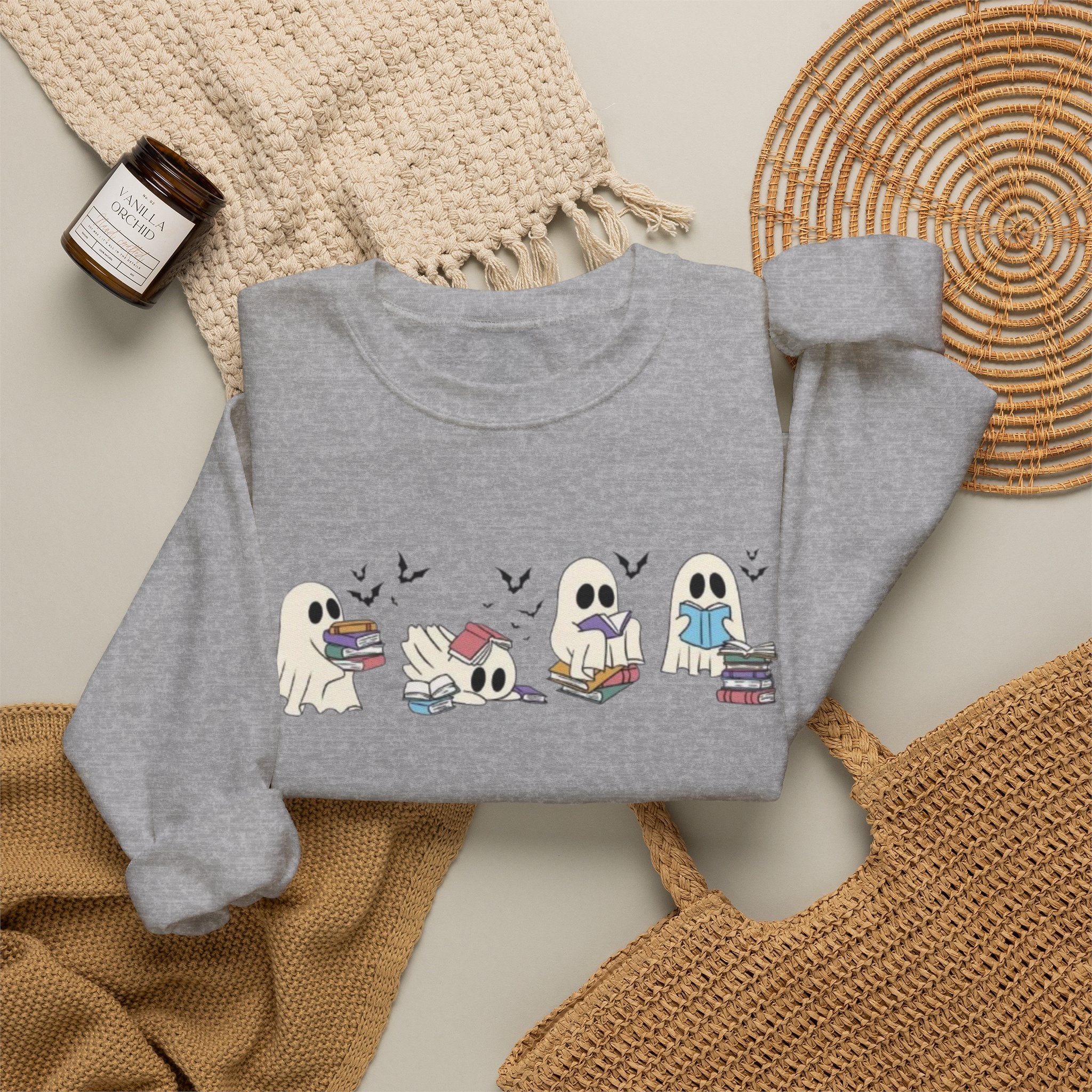 Ghost Book Reading Graphic Crewneck