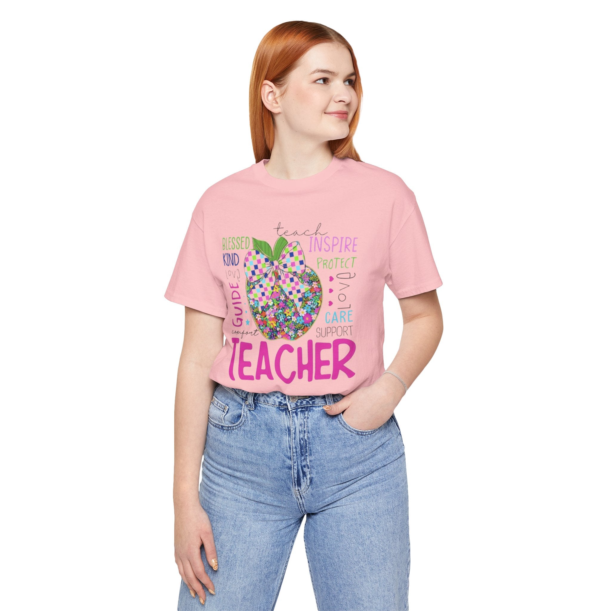 Teacher Apple Graphic Tee | Inspirational Words School Staff Gift