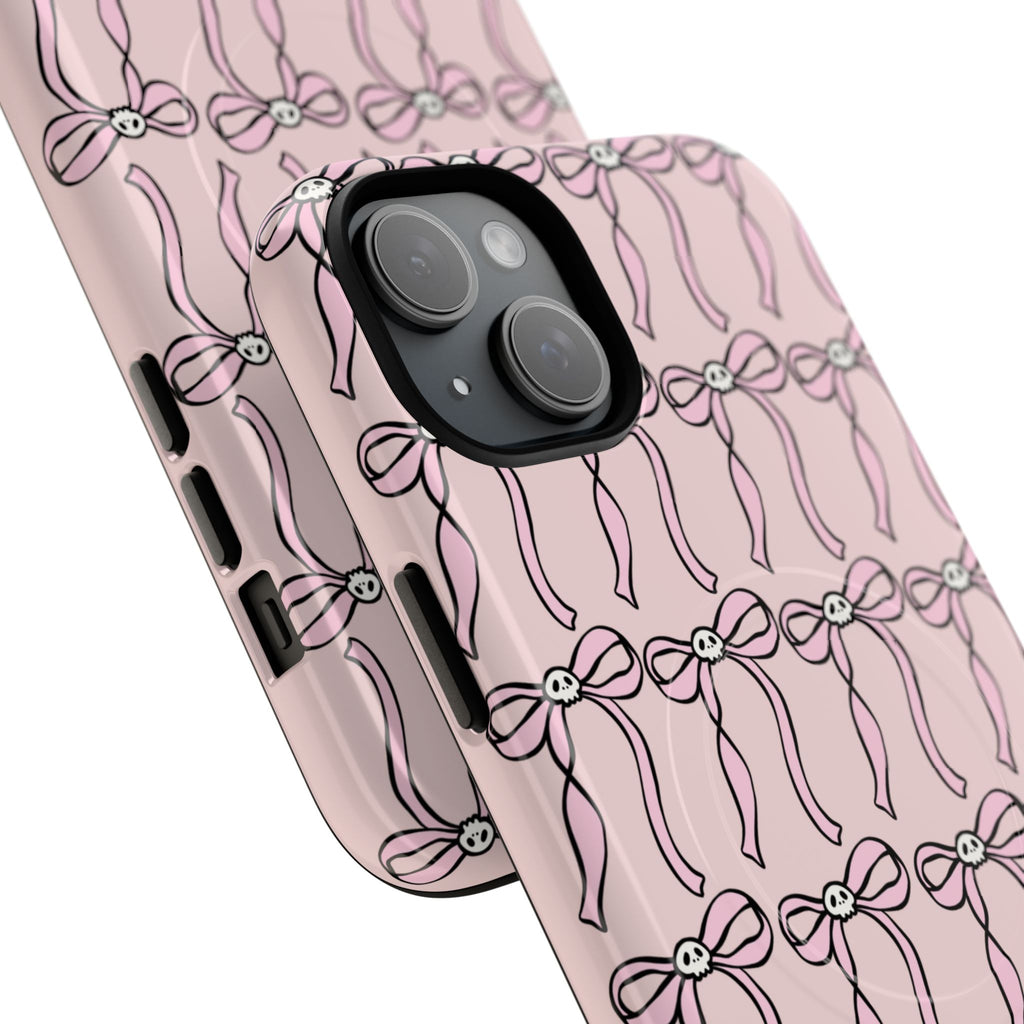 Magnetic Phone Case | Pink Skull Bows