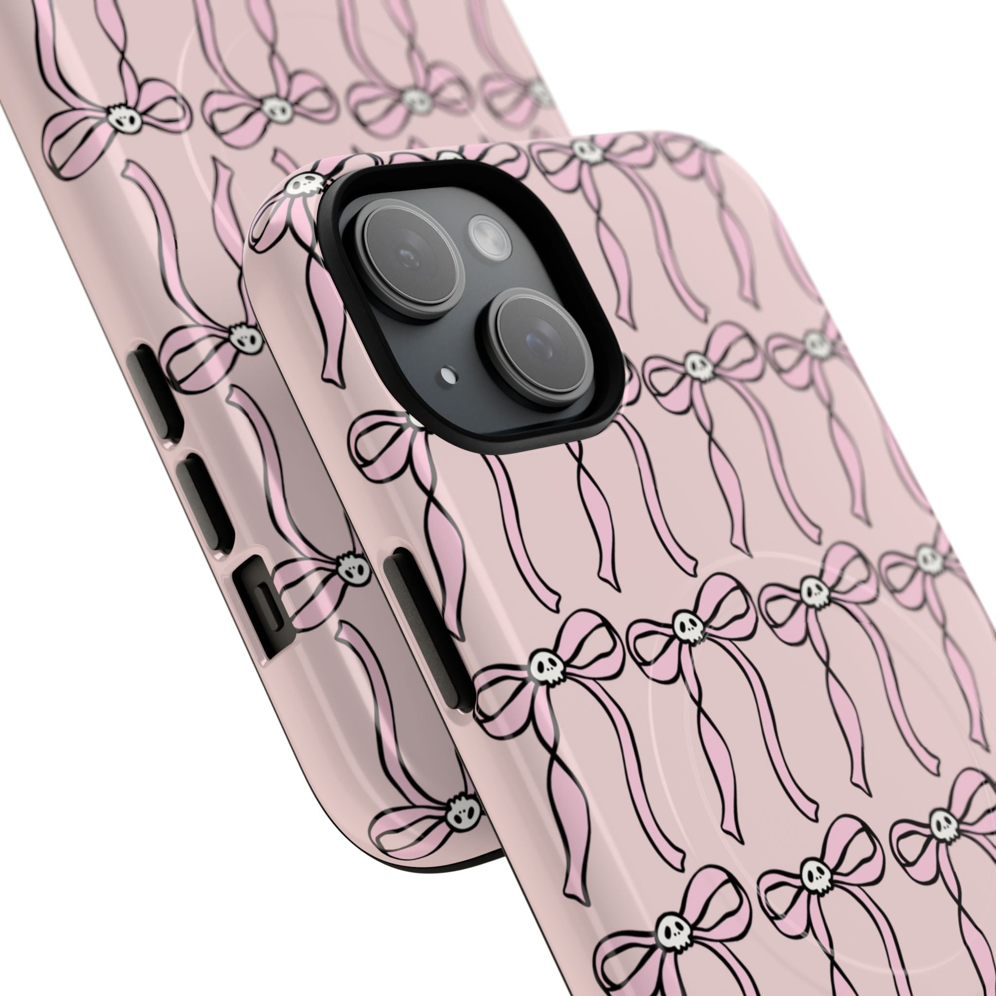 Magnetic Phone Case | Pink Skull Bows