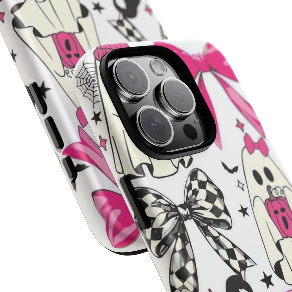 Phone Case | Cute Pink Ghosts & Bows Halloween Pattern
