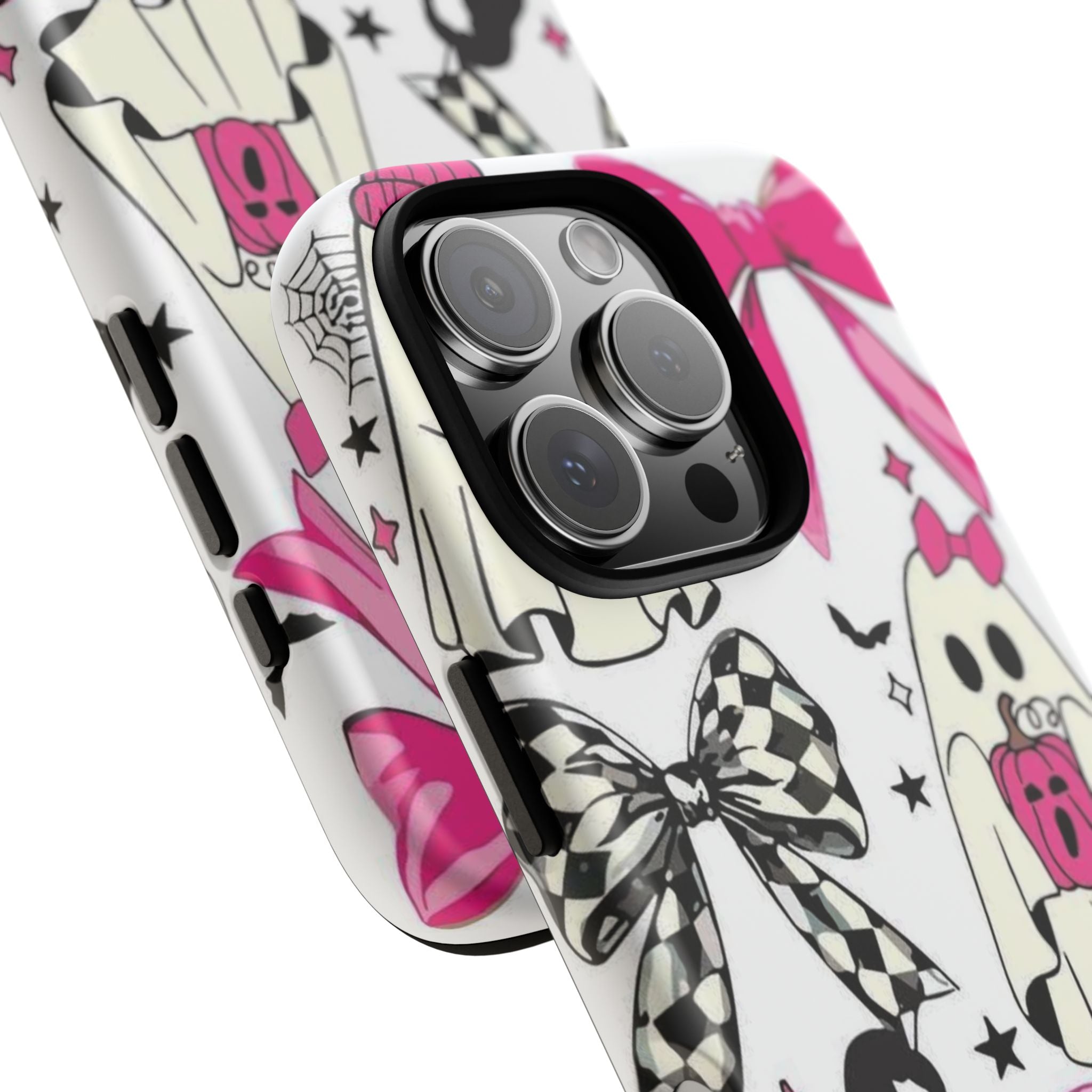 Phone Case | Cute Pink Ghosts & Bows Halloween Pattern