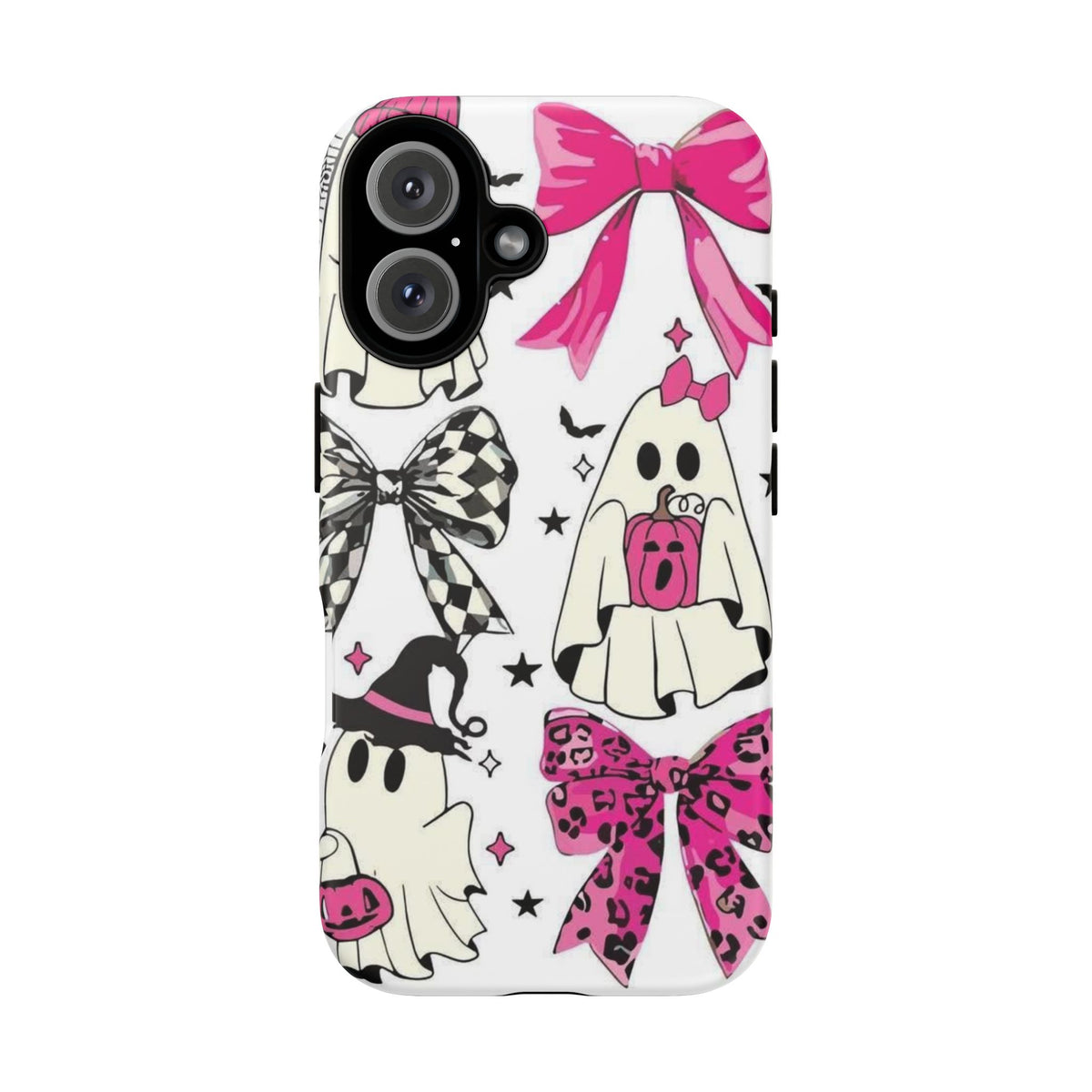 Phone Case | Cute Pink Ghosts & Bows Halloween Pattern