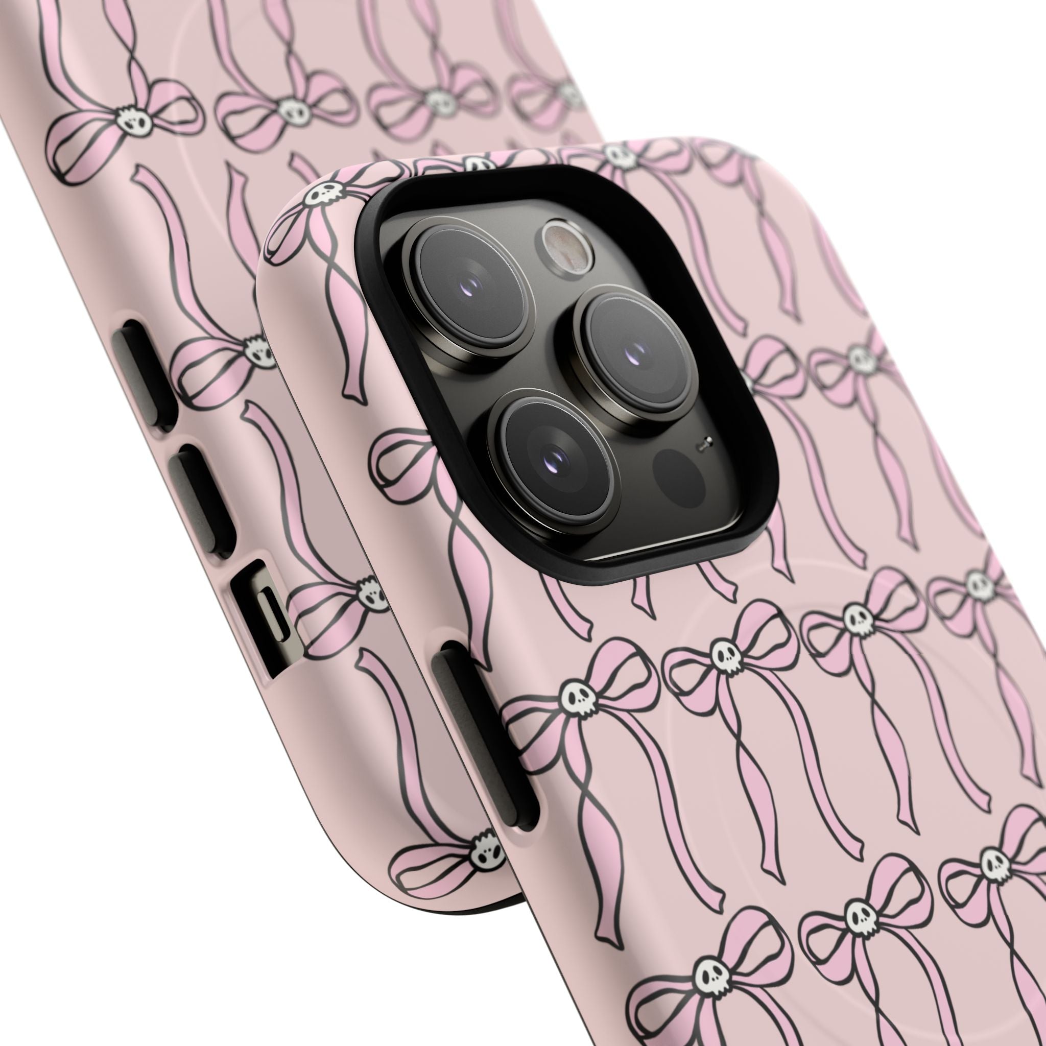 Magnetic Phone Case | Pink Skull Bows