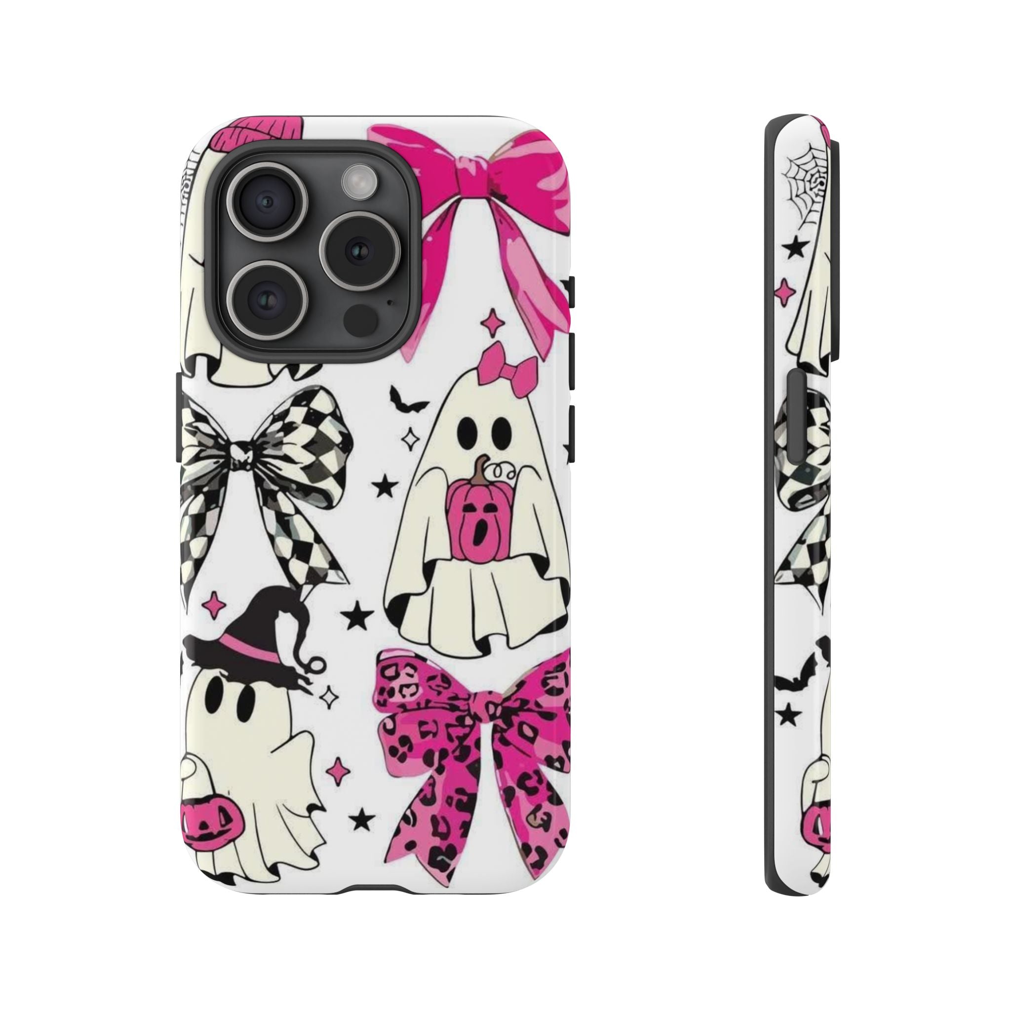 Phone Case | Cute Pink Ghosts & Bows Halloween Pattern