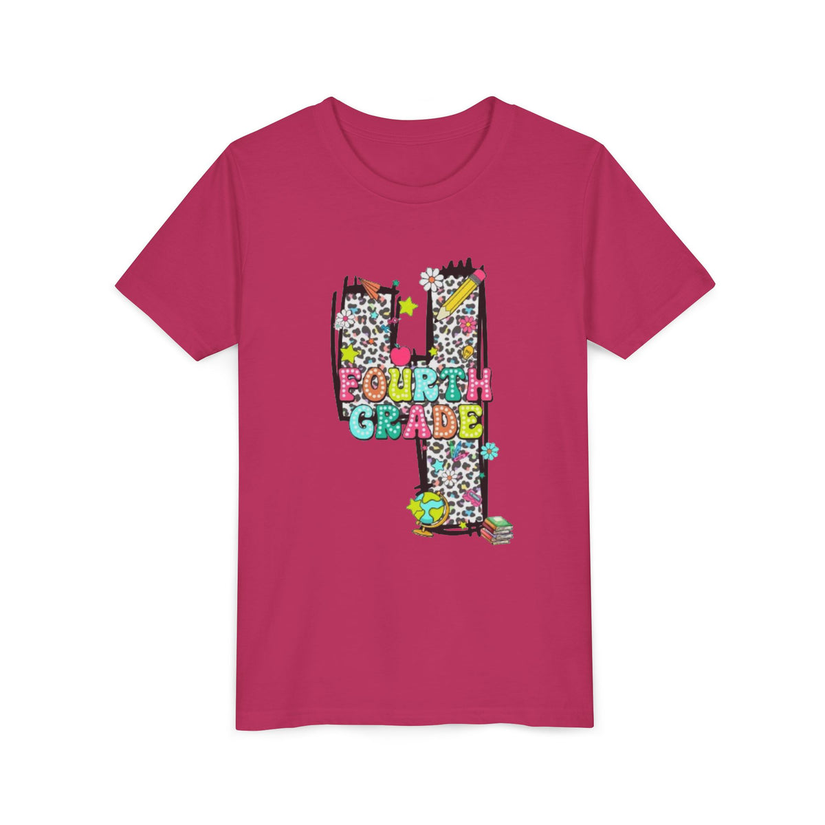 Fourth Grade Kids T‑Shirt | Colorful Number 4 School Shirt for Back to School