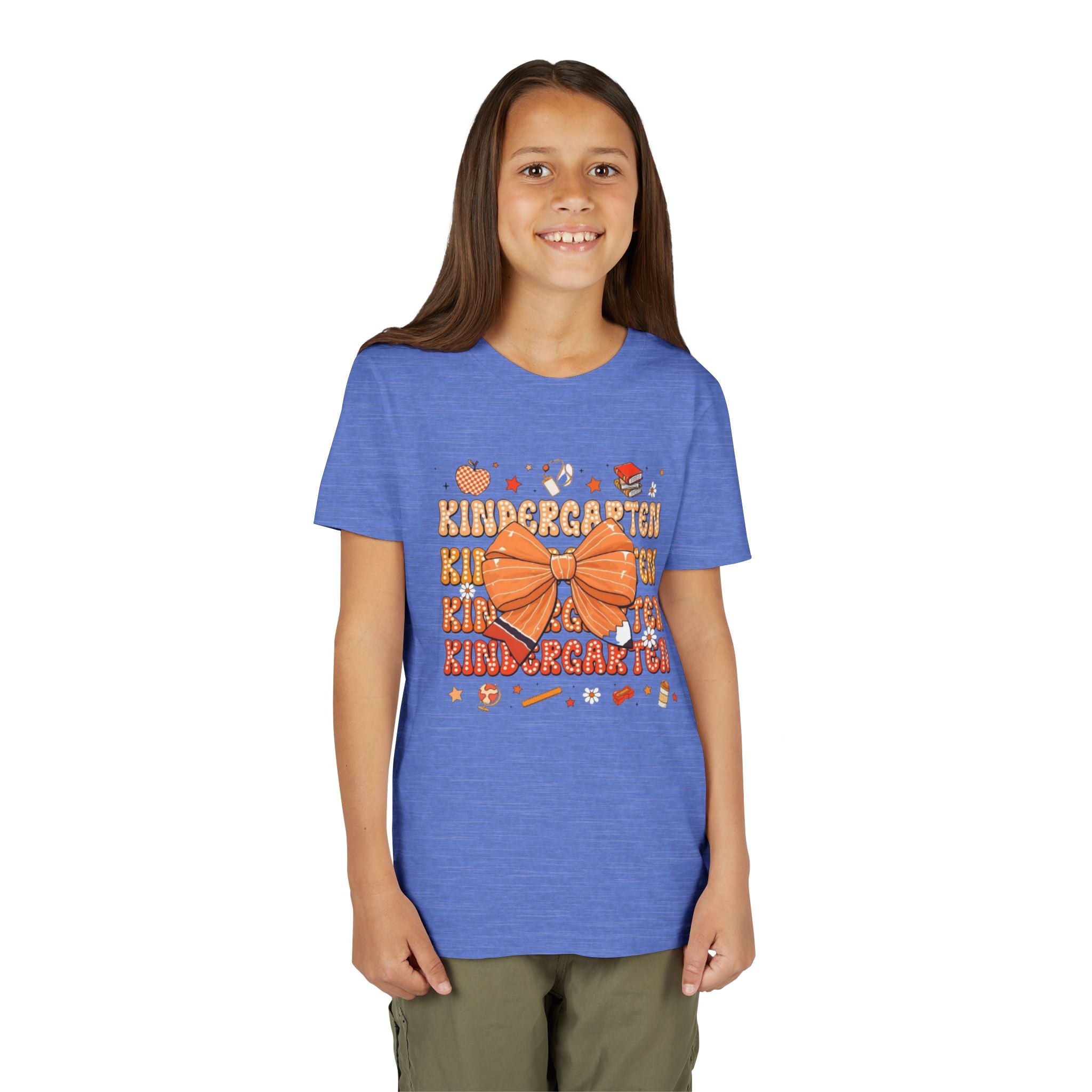 Kindergarten Youth T‑Shirt | Back-to-School Orange Bow Design