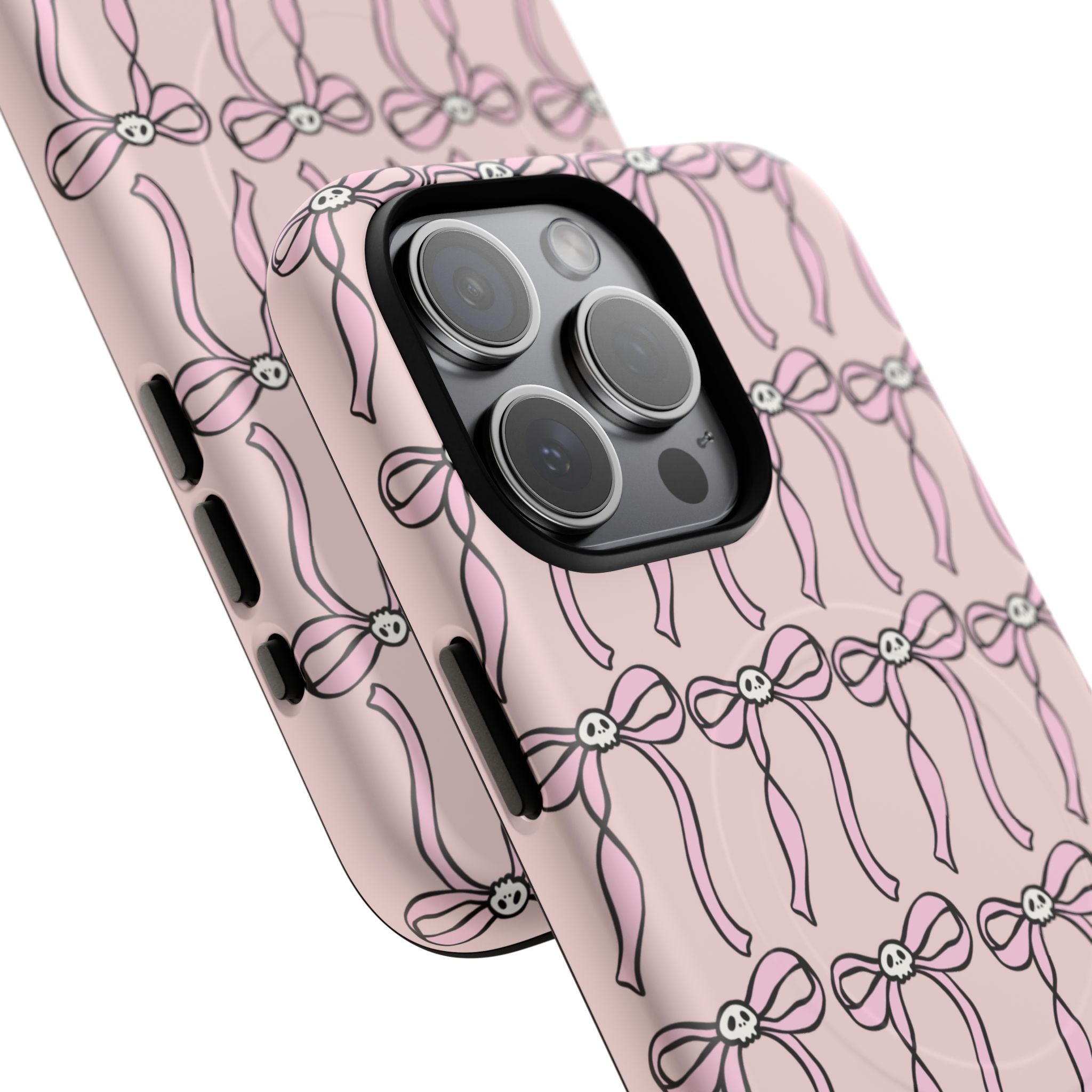 Magnetic Phone Case | Pink Skull Bows