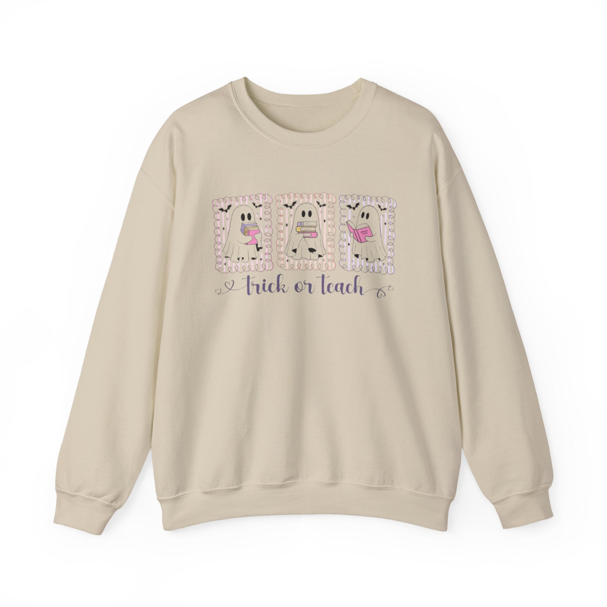 Halloween Crewneck Sweatshirt | Teacher "trick or teach" Graphic