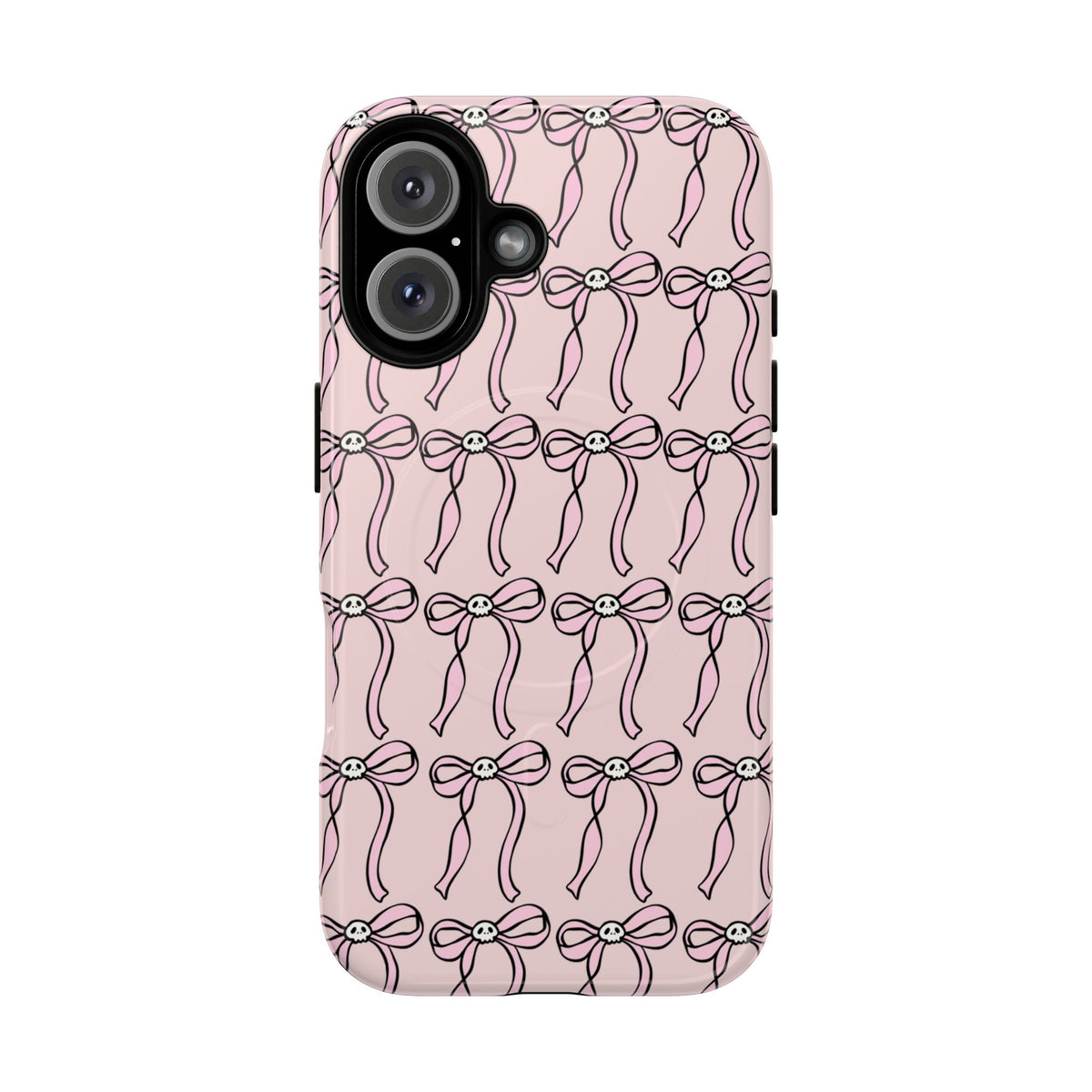 Magnetic Phone Case | Pink Skull Bows
