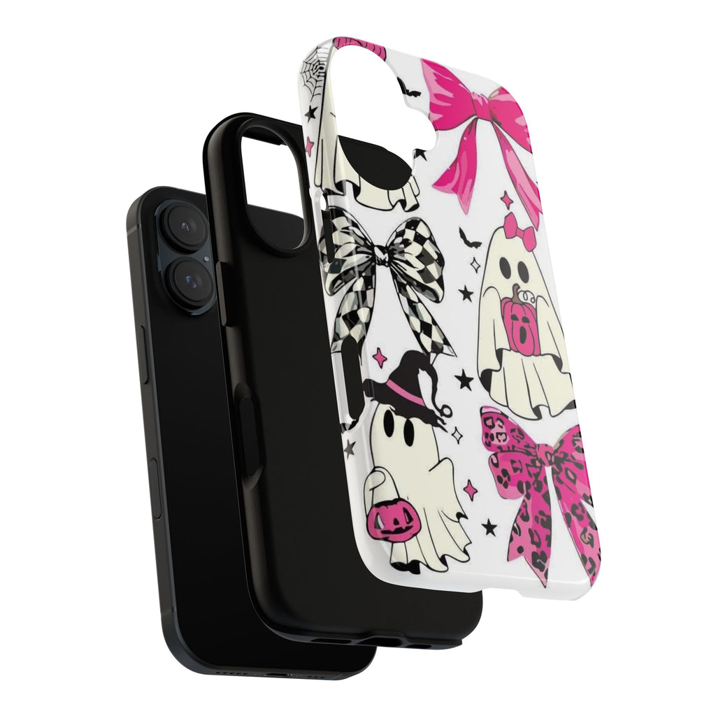 Phone Case | Cute Pink Ghosts & Bows Halloween Pattern