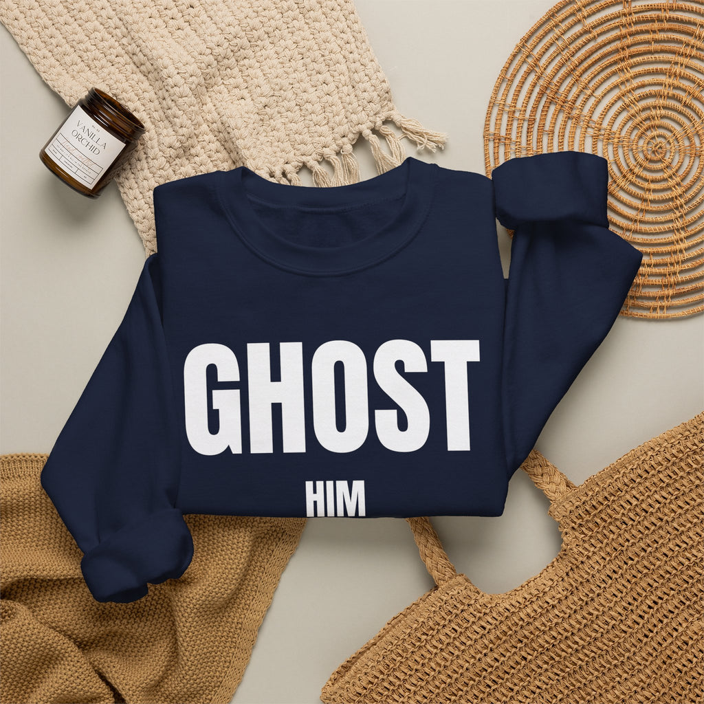 Ghost Him Crewneck Sweatshirt | Bold Halloween/Graphic