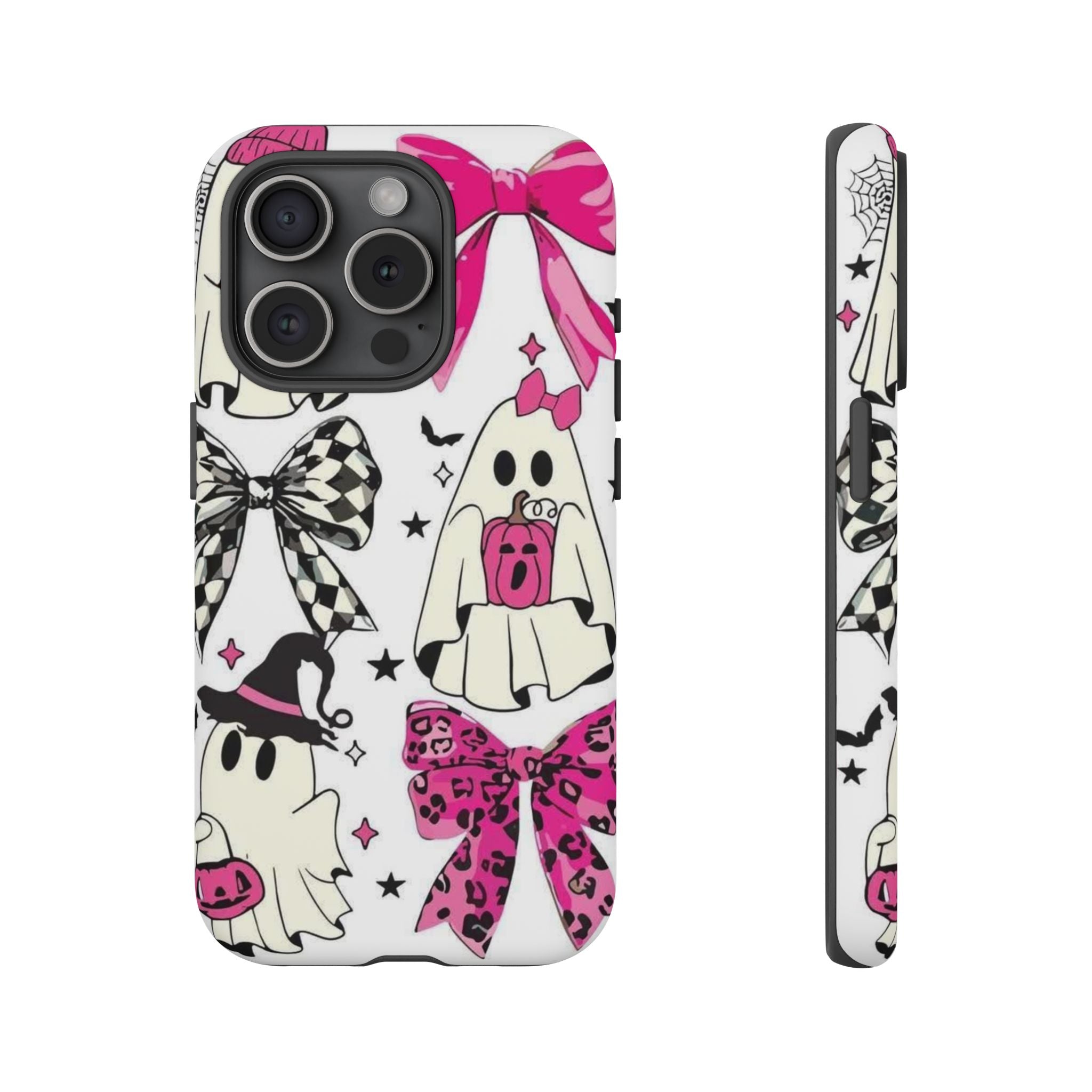 Phone Case | Cute Pink Ghosts & Bows Halloween Pattern