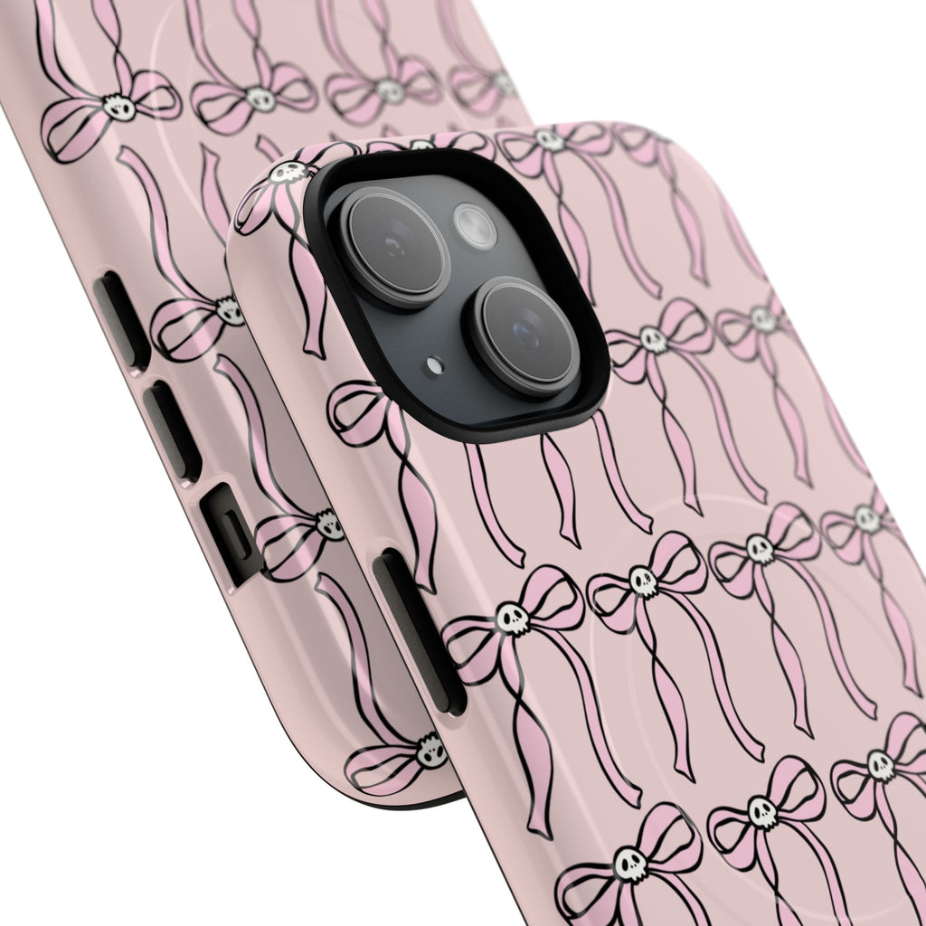 Magnetic Phone Case | Pink Skull Bows