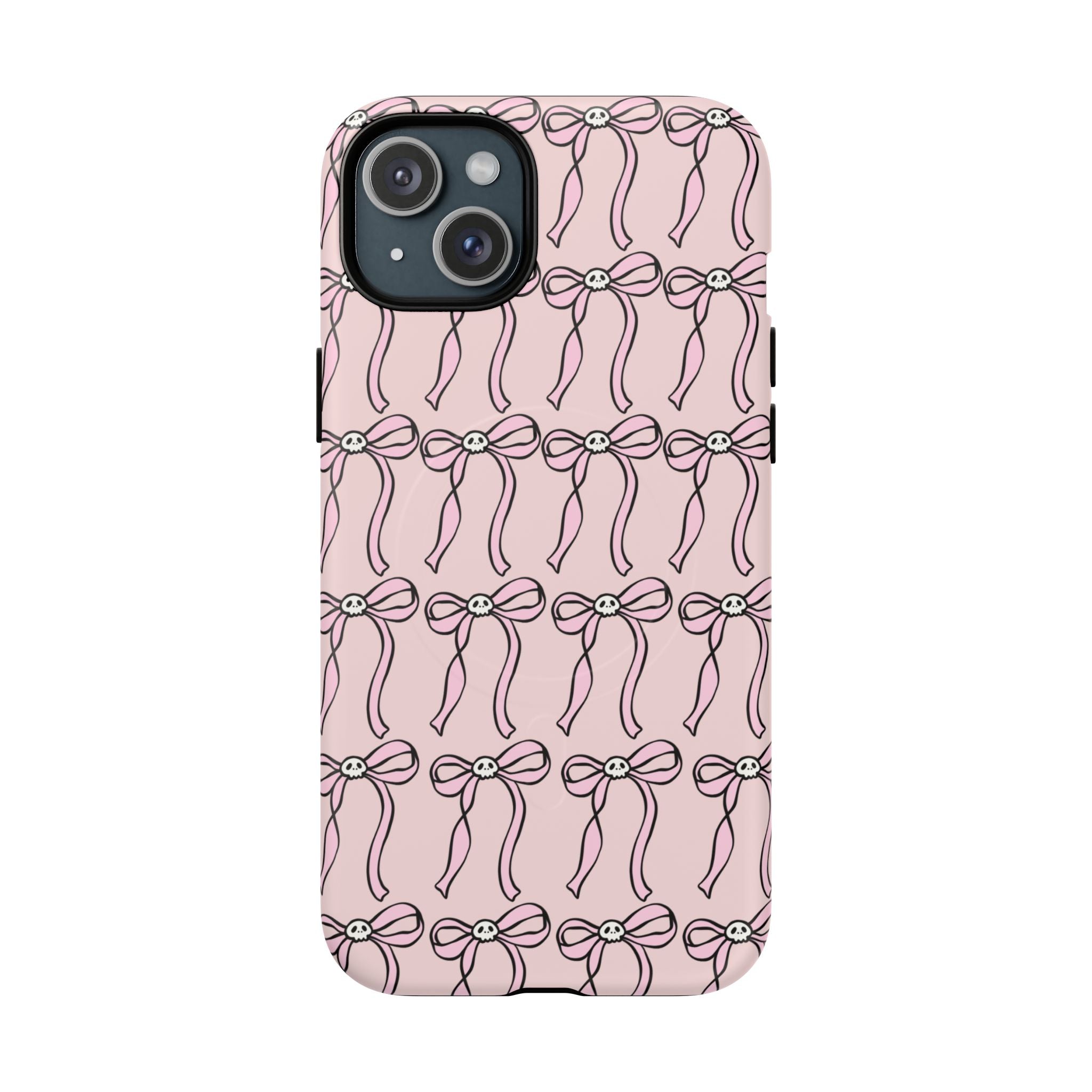 Magnetic Phone Case | Pink Skull Bows