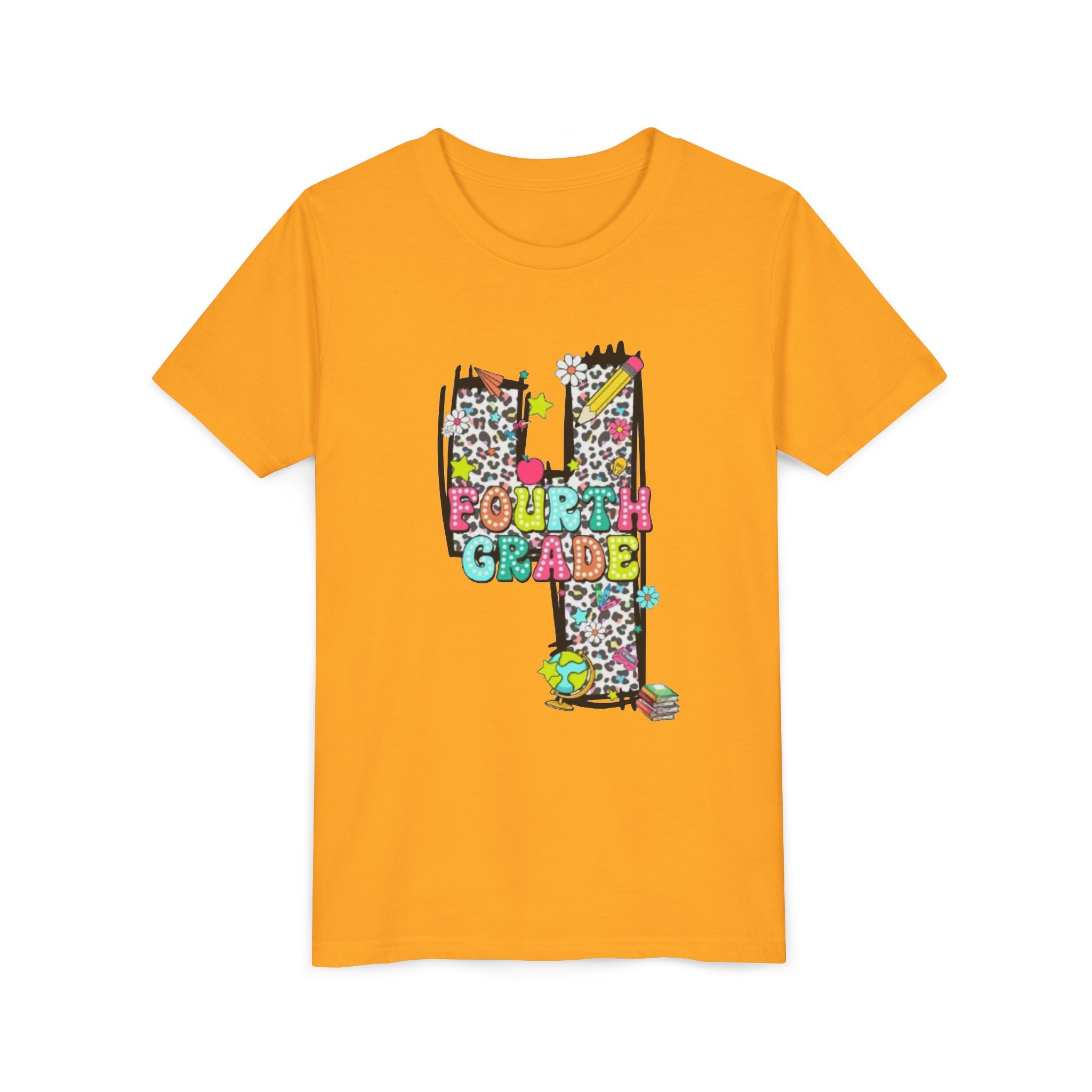 Fourth Grade Kids T‑Shirt | Colorful Number 4 School Shirt for Back to School