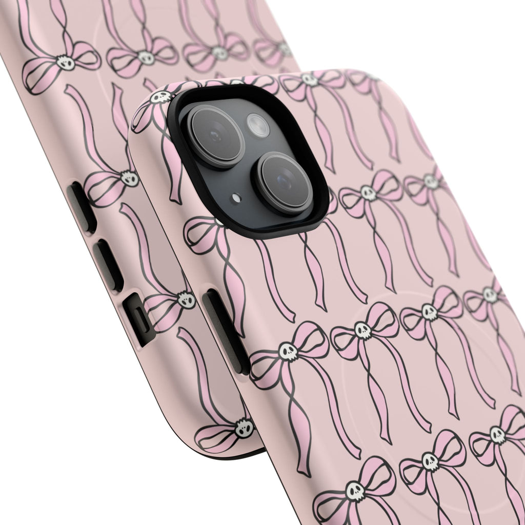 Magnetic Phone Case | Pink Skull Bows