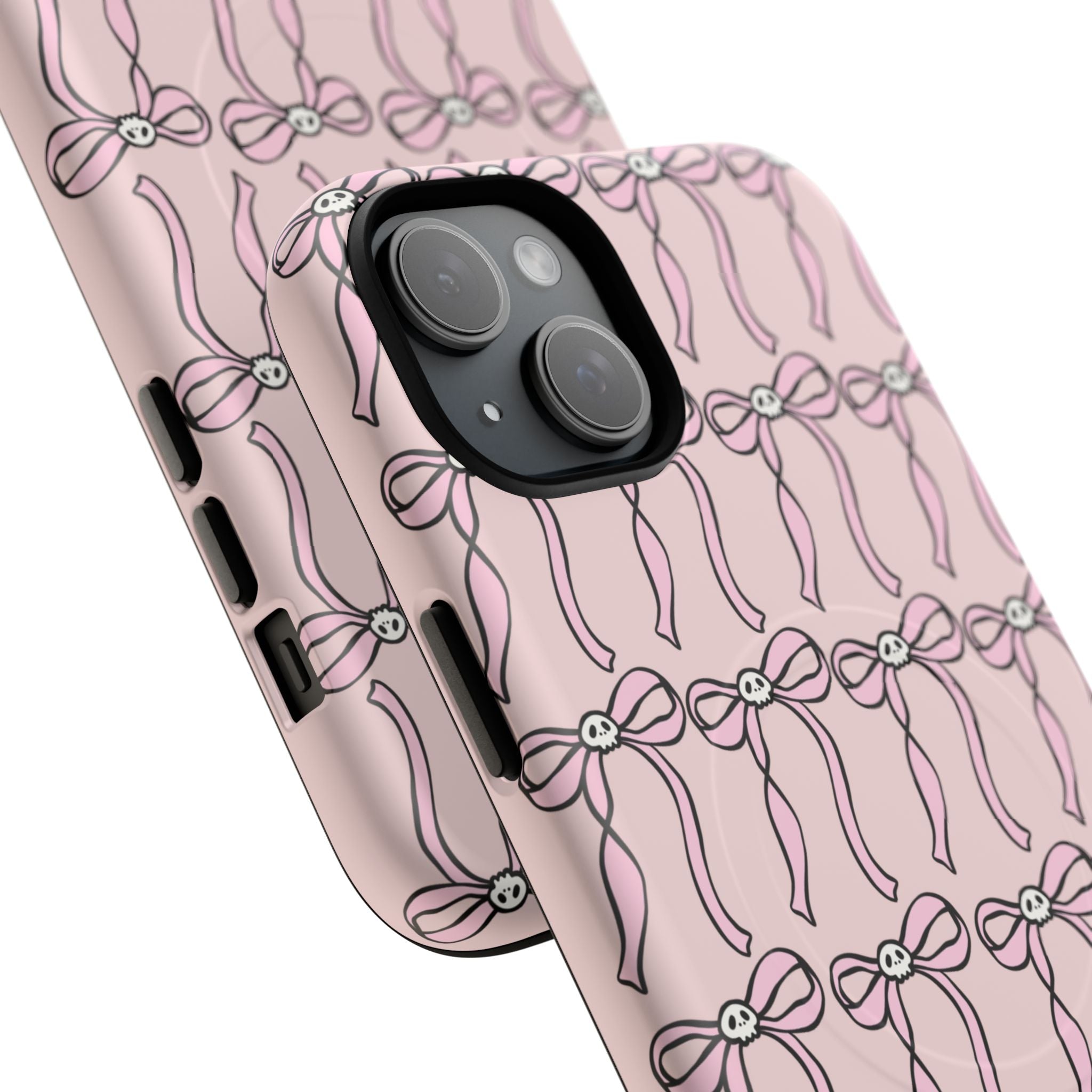 Magnetic Phone Case | Pink Skull Bows