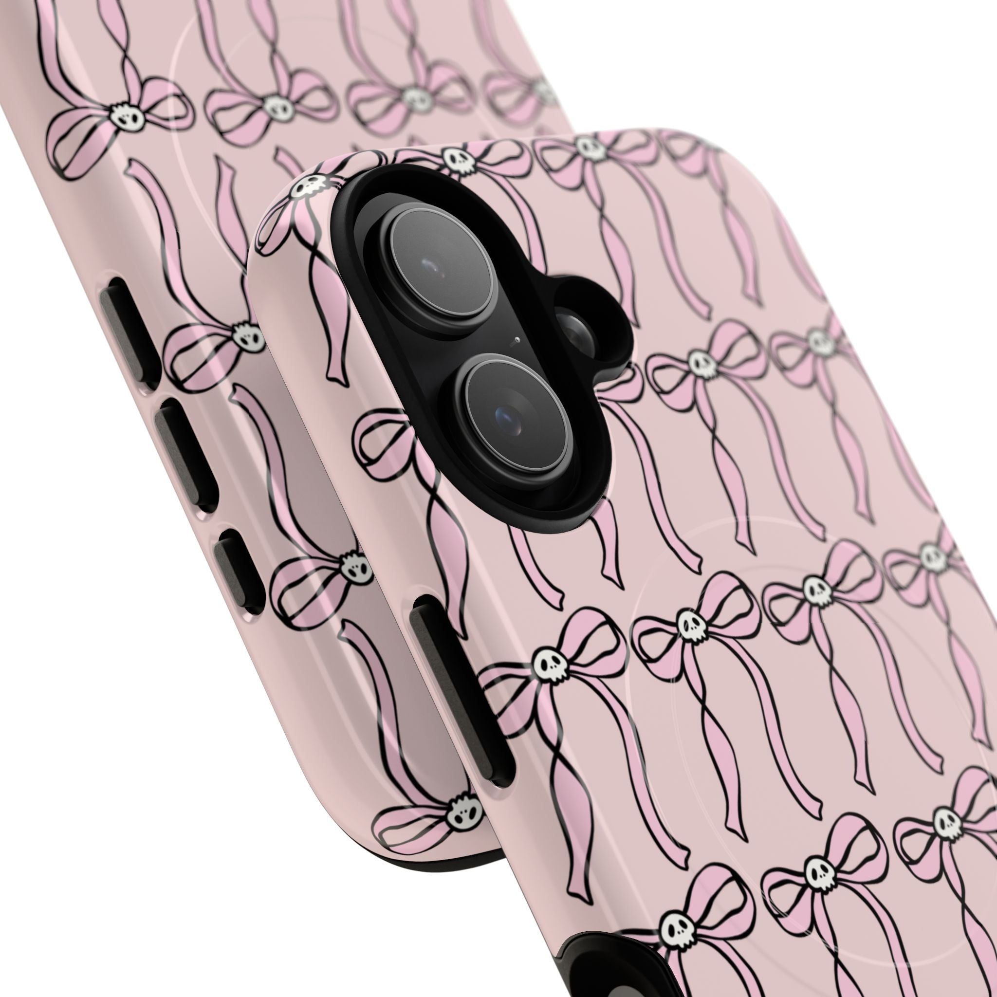 Magnetic Phone Case | Pink Skull Bows