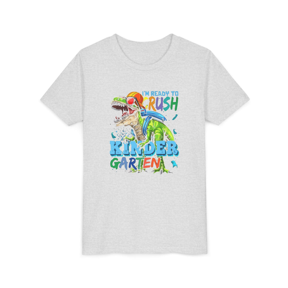 Youth T-Shirt | "I'm Ready to Crush Kindergarten" Dinosaur Back-to-School Tee