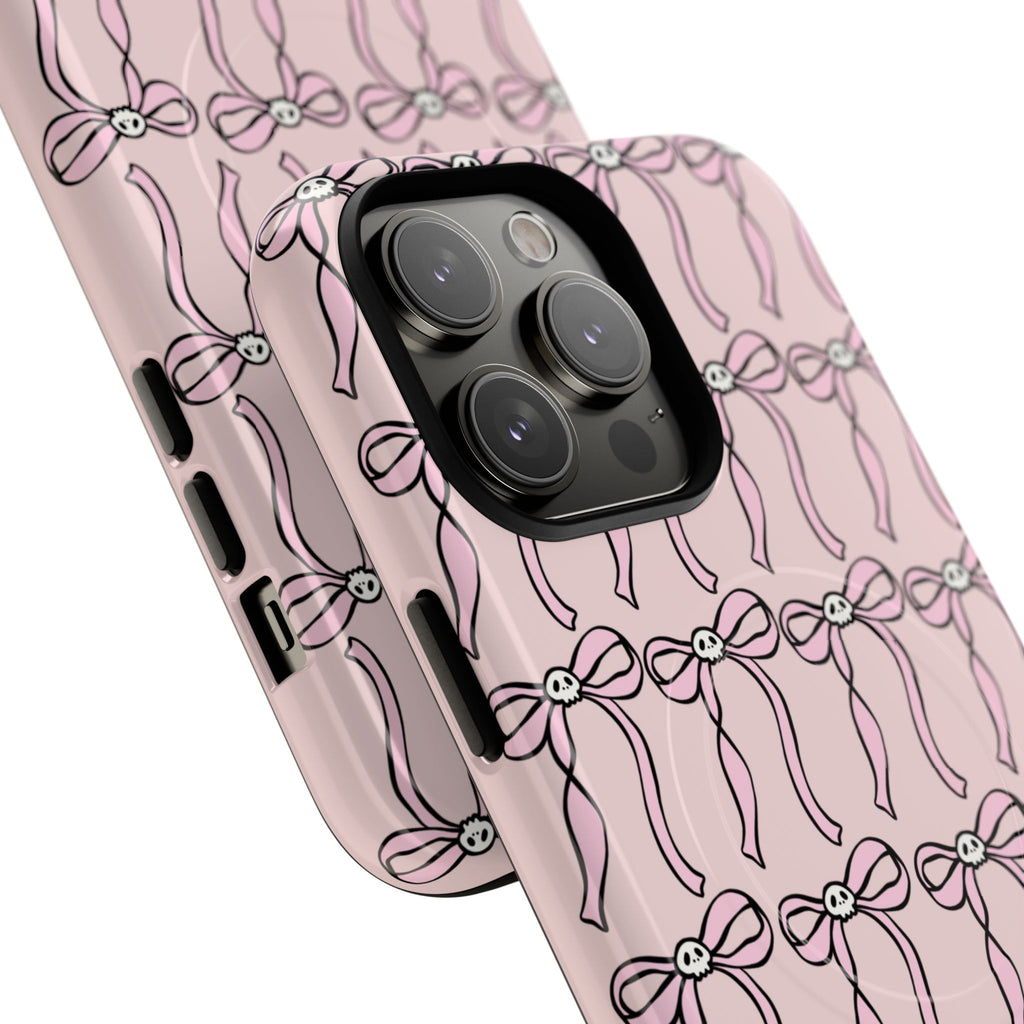 Magnetic Phone Case | Pink Skull Bows