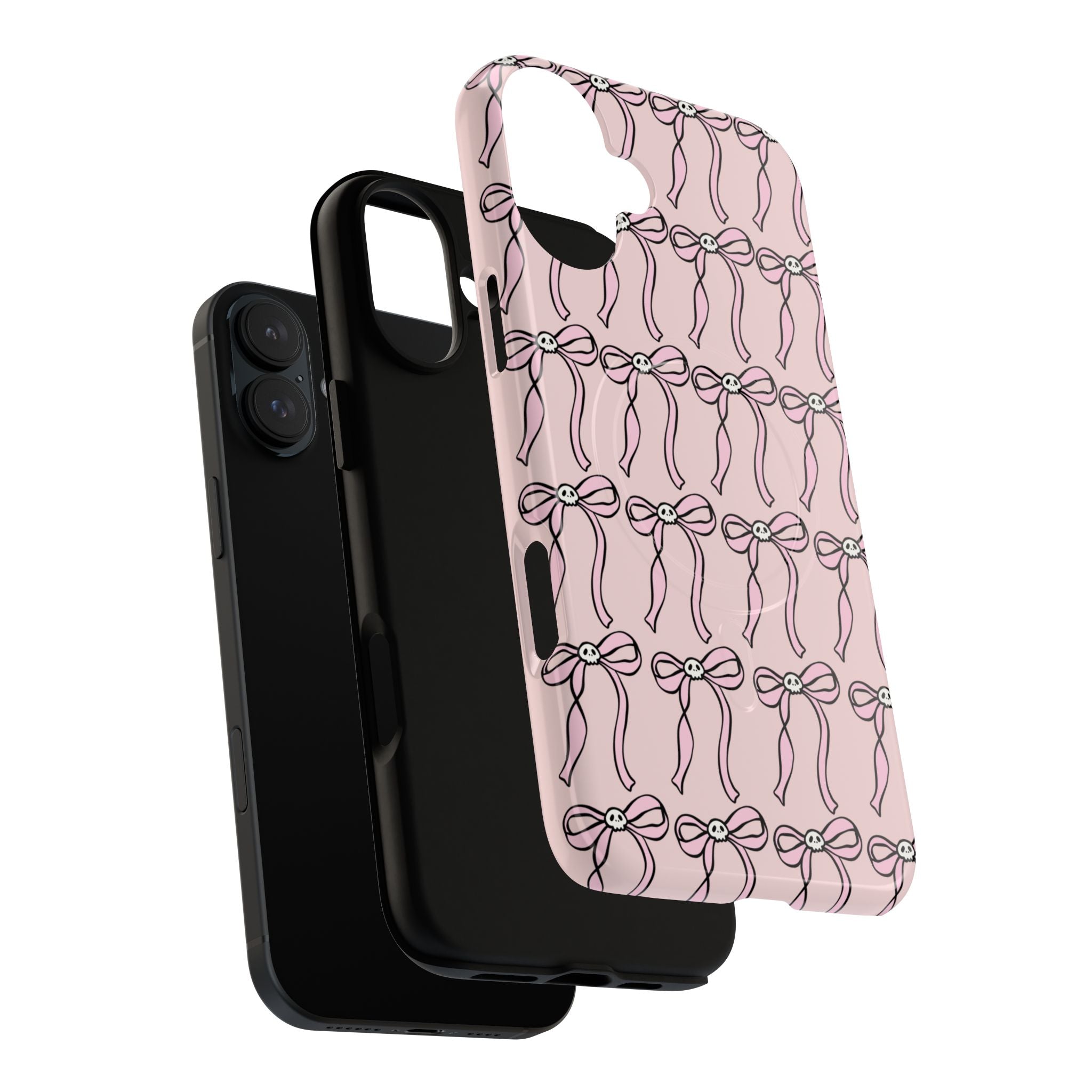 Magnetic Phone Case | Pink Skull Bows