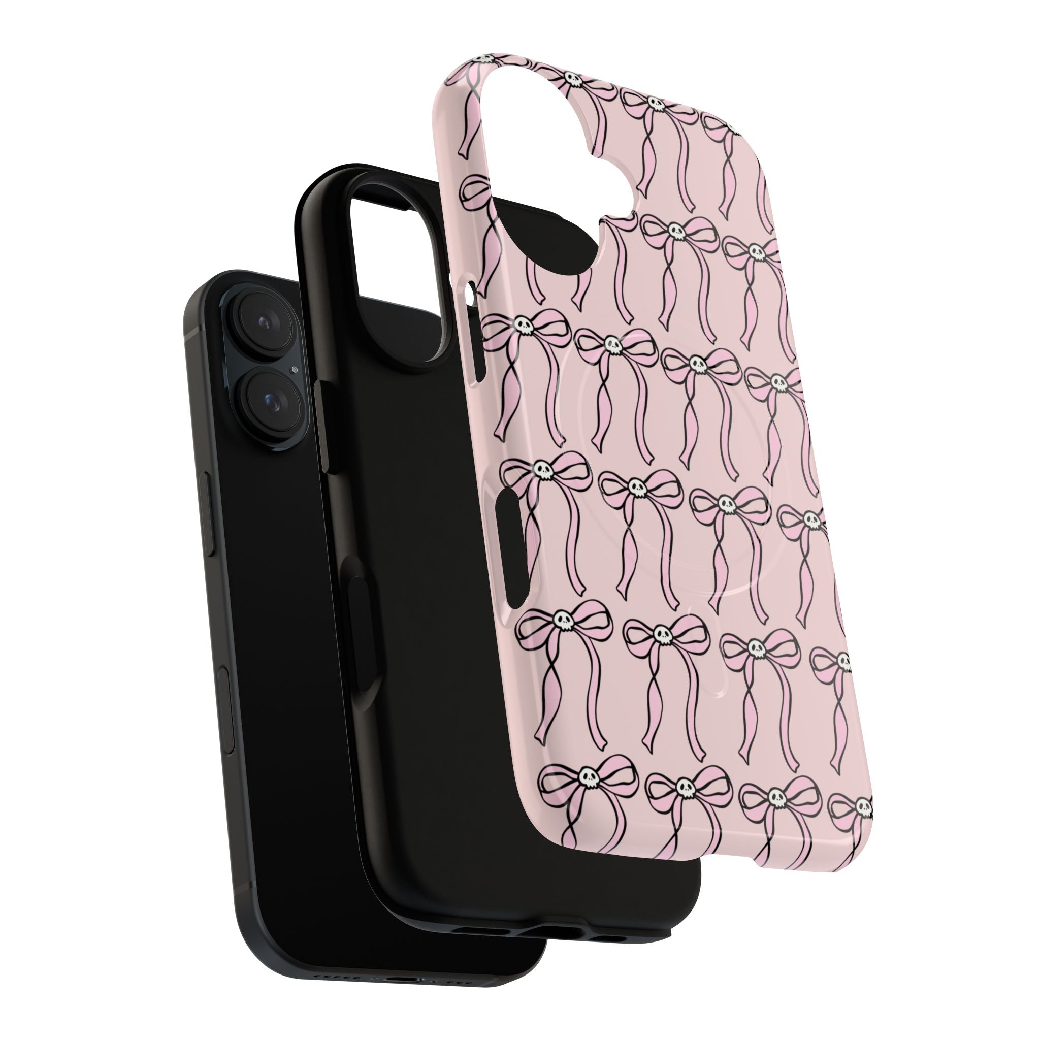 Magnetic Phone Case | Pink Skull Bows