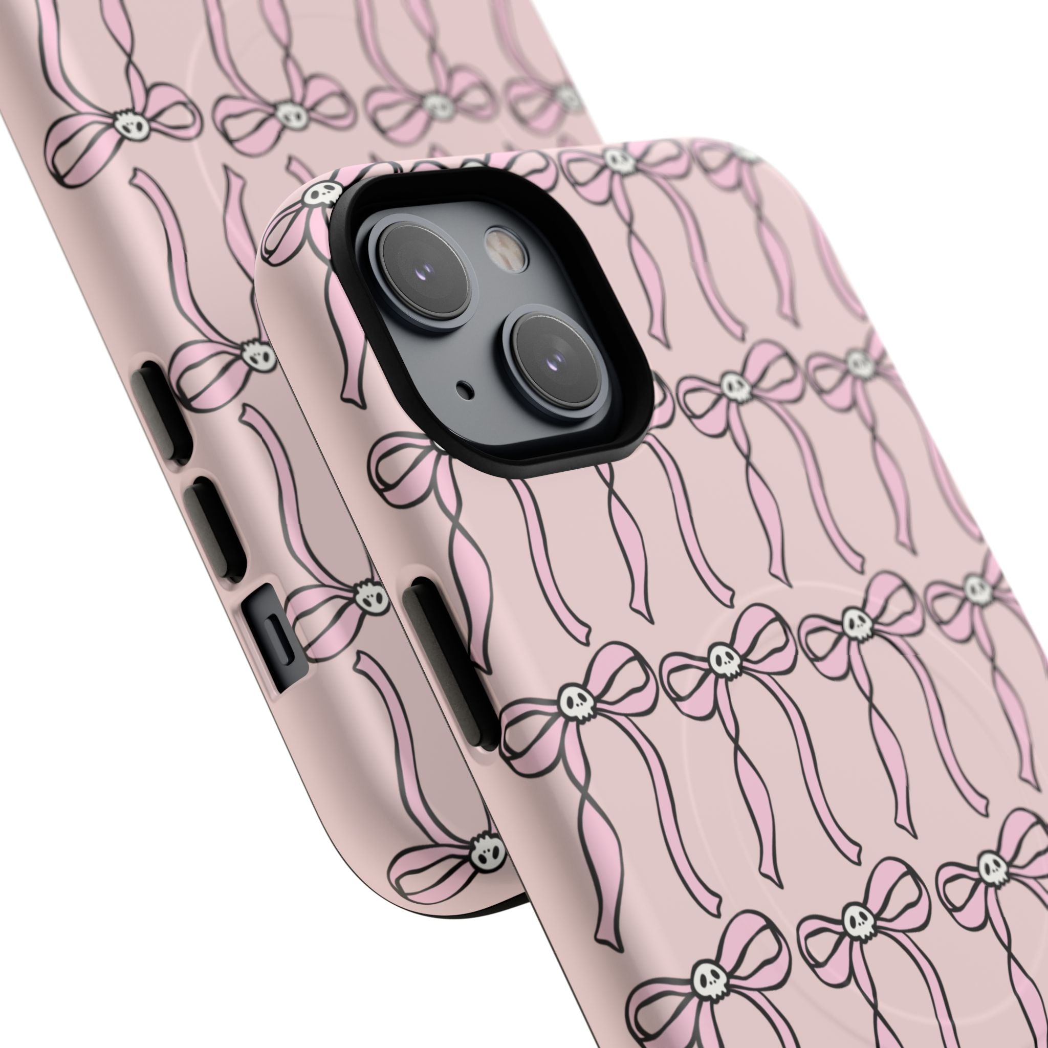 Magnetic Phone Case | Pink Skull Bows
