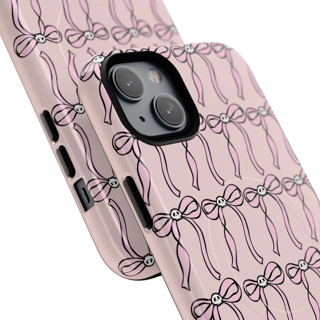 Magnetic Phone Case | Pink Skull Bows