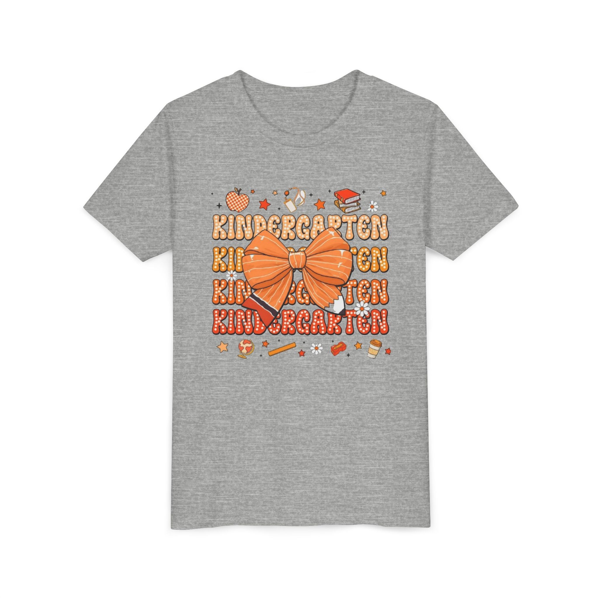 Kindergarten Youth T‑Shirt | Back-to-School Orange Bow Design