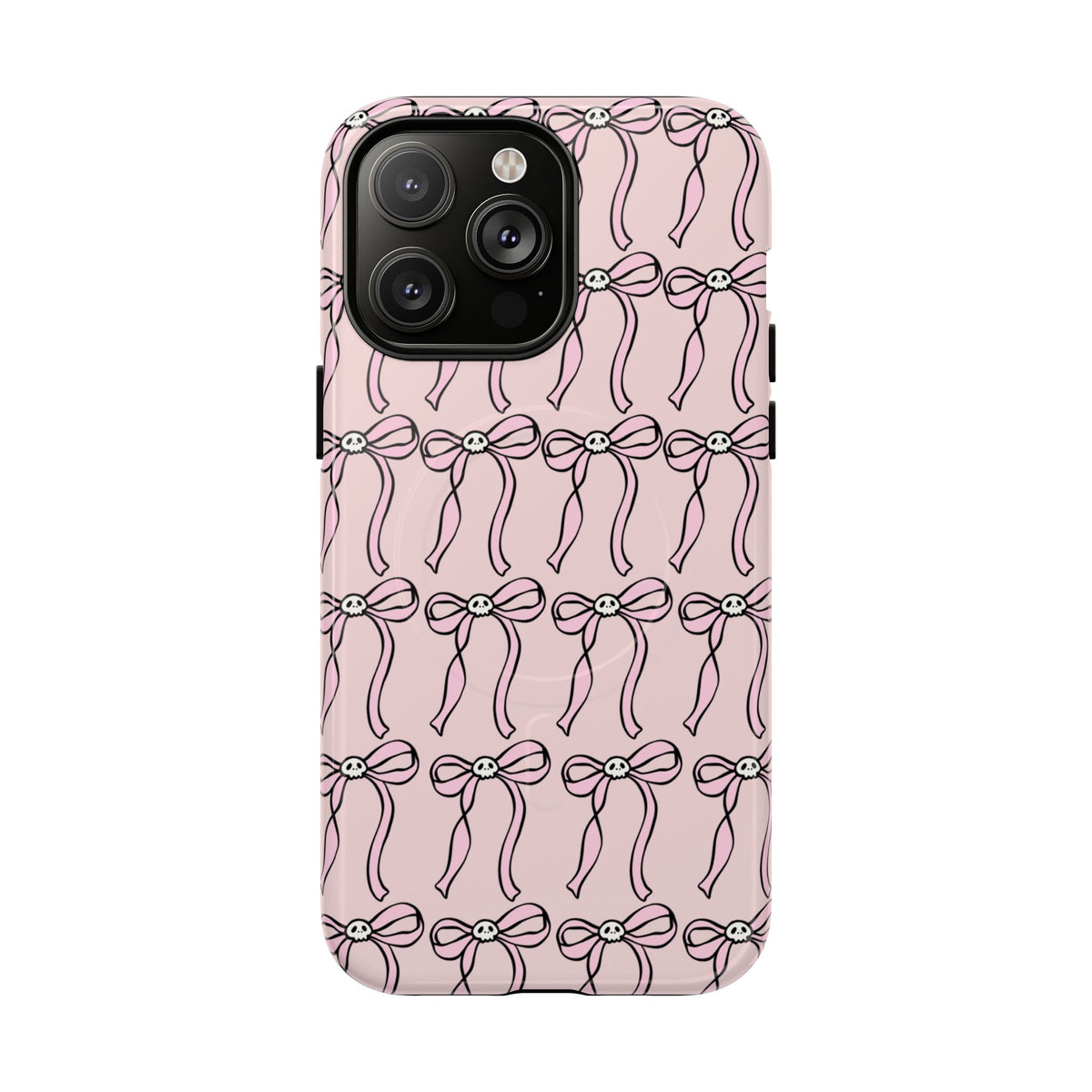 Magnetic Phone Case | Pink Skull Bows