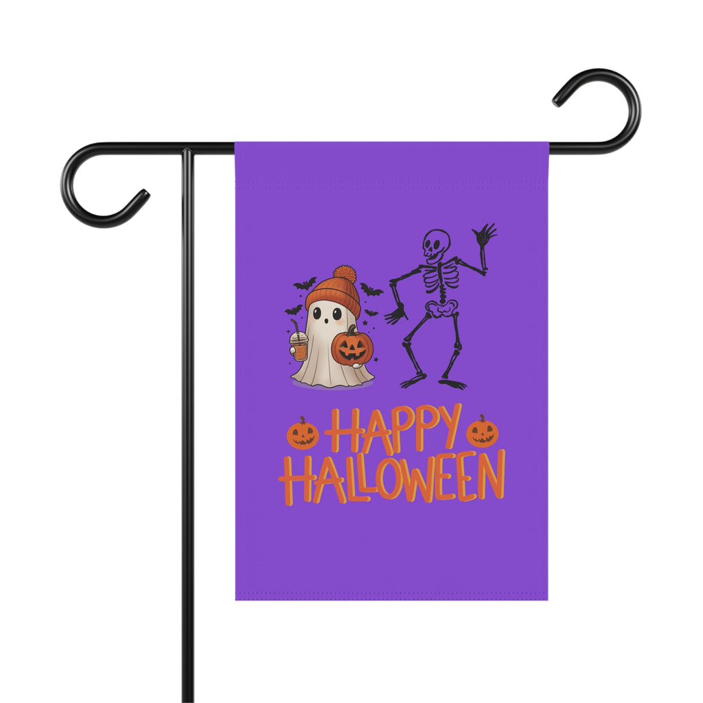 Garden Flag | Ghost & Skeleton Happy Halloween