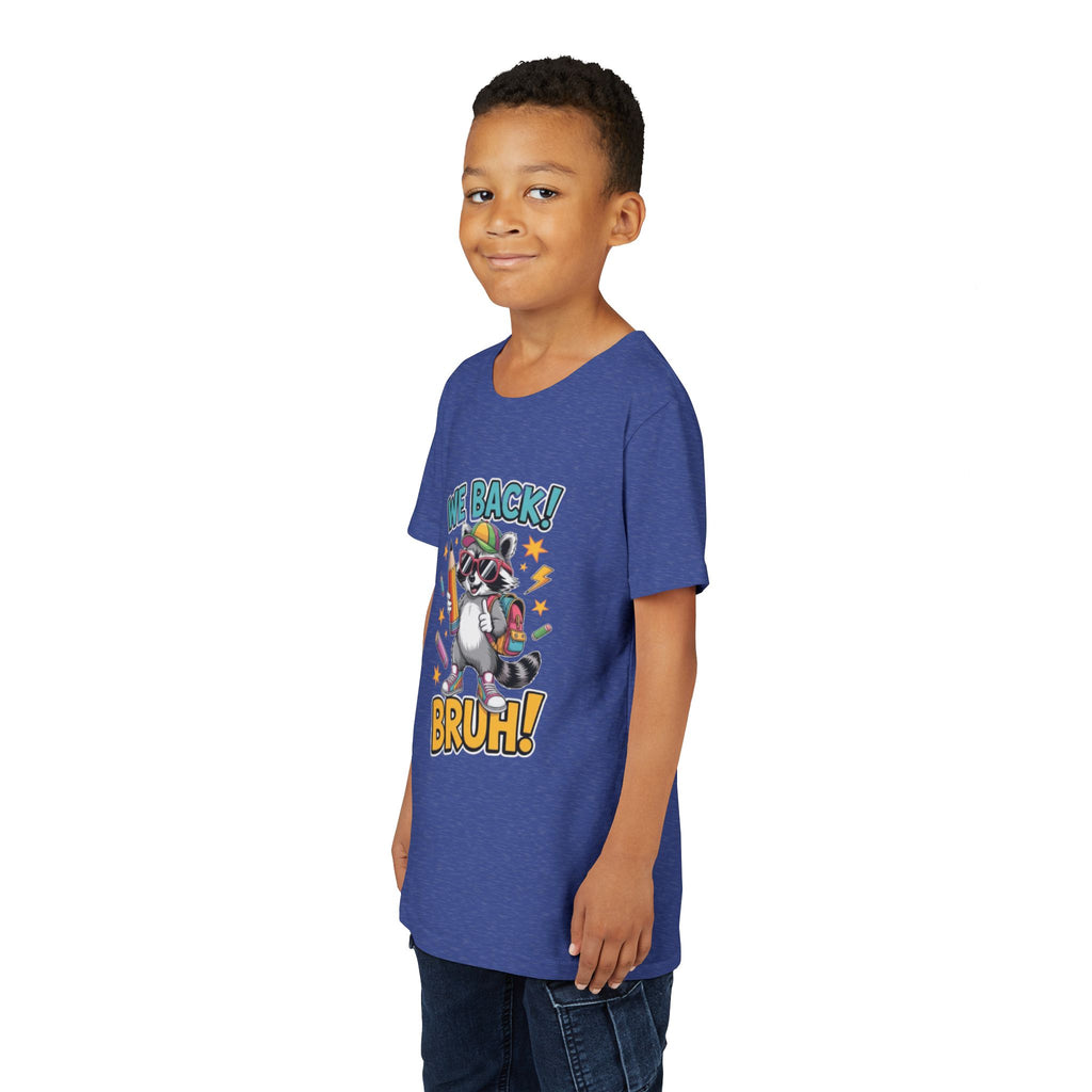 Youth Tee  | Cool Raccoon "We Back! Bruh!" Graphic Shirt