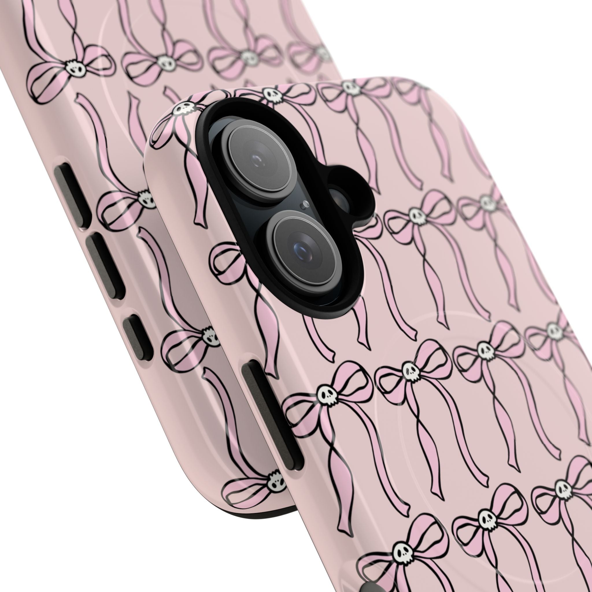 Magnetic Phone Case | Pink Skull Bows
