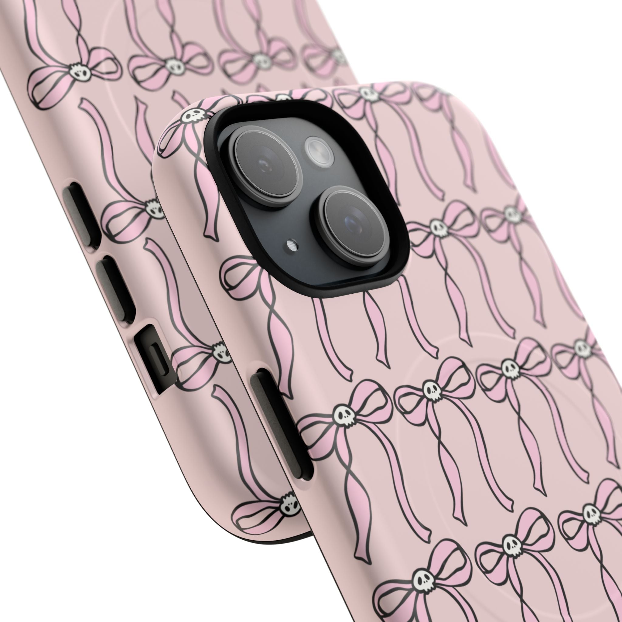 Magnetic Phone Case | Pink Skull Bows